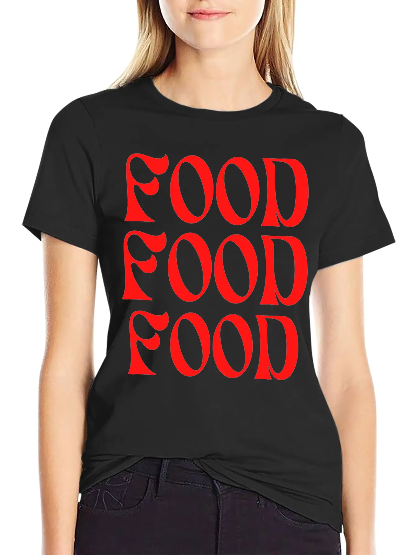 Food Typography Unisex Short Sleeve Soft Cotton T-Shirt – Casual Everyday Wear