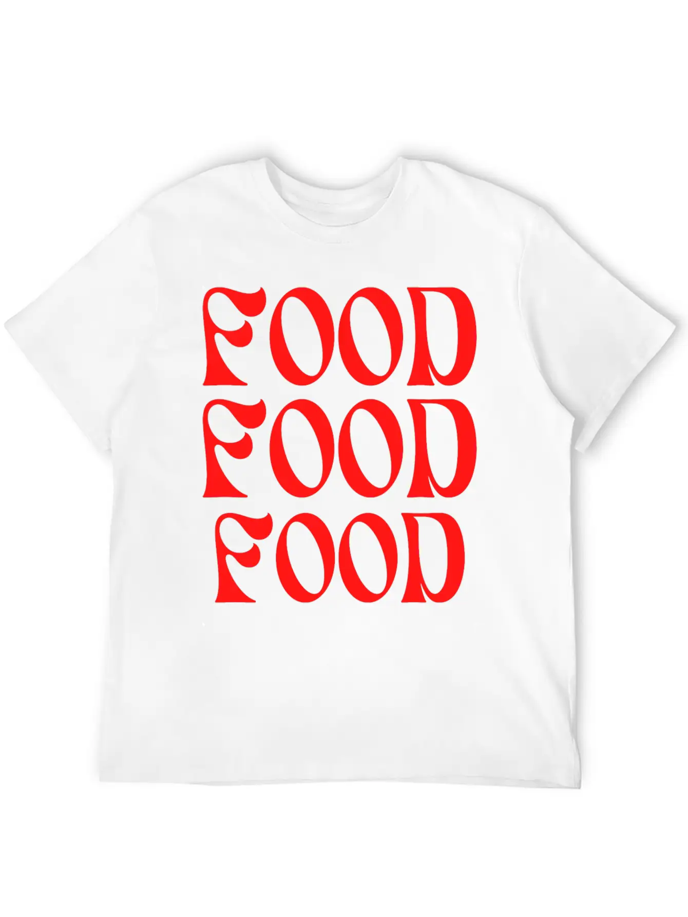 Food Typography Unisex Short Sleeve Soft Cotton T-Shirt – Casual Everyday Wear