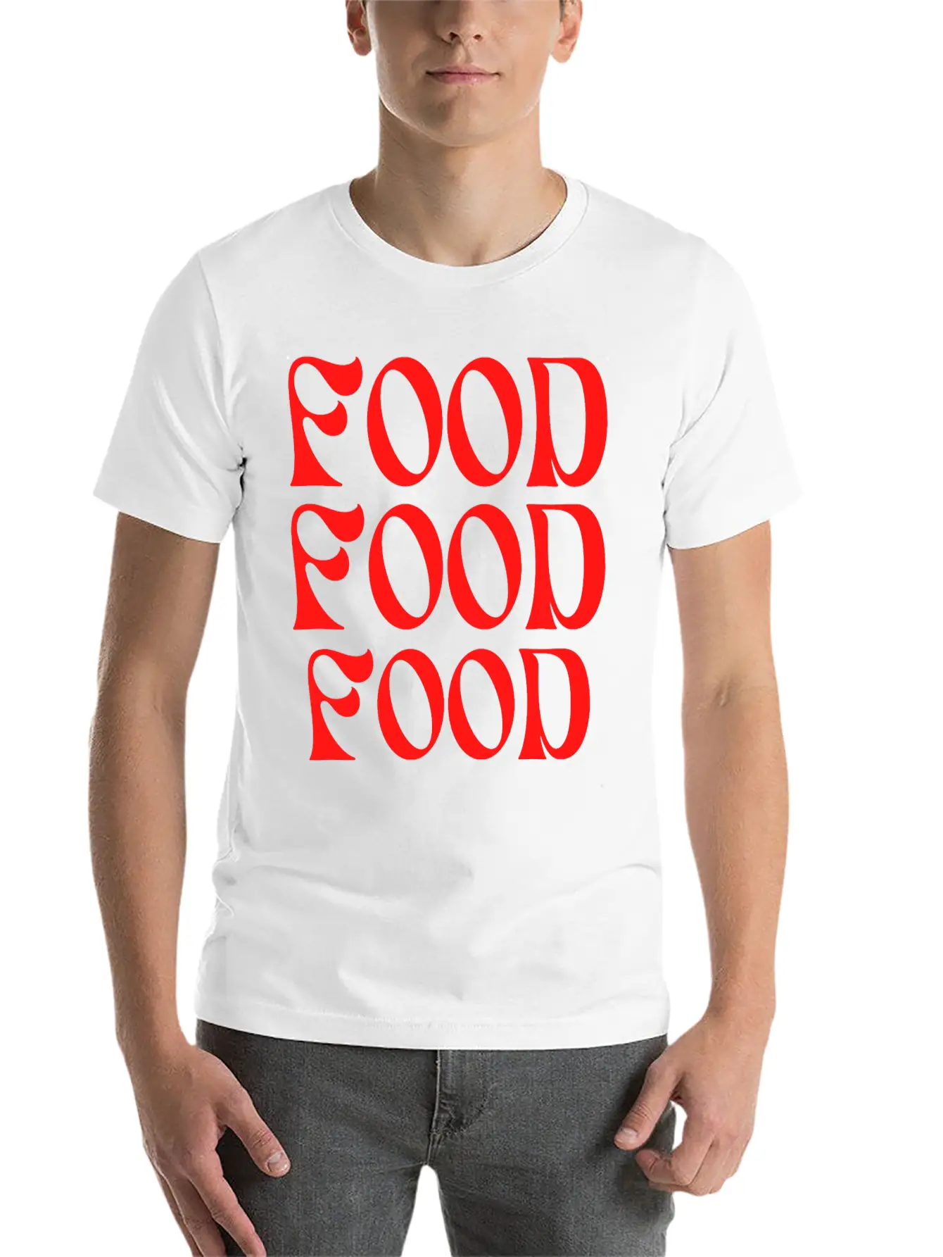 Food Typography Unisex Short Sleeve Soft Cotton T-Shirt – Casual Everyday Wear