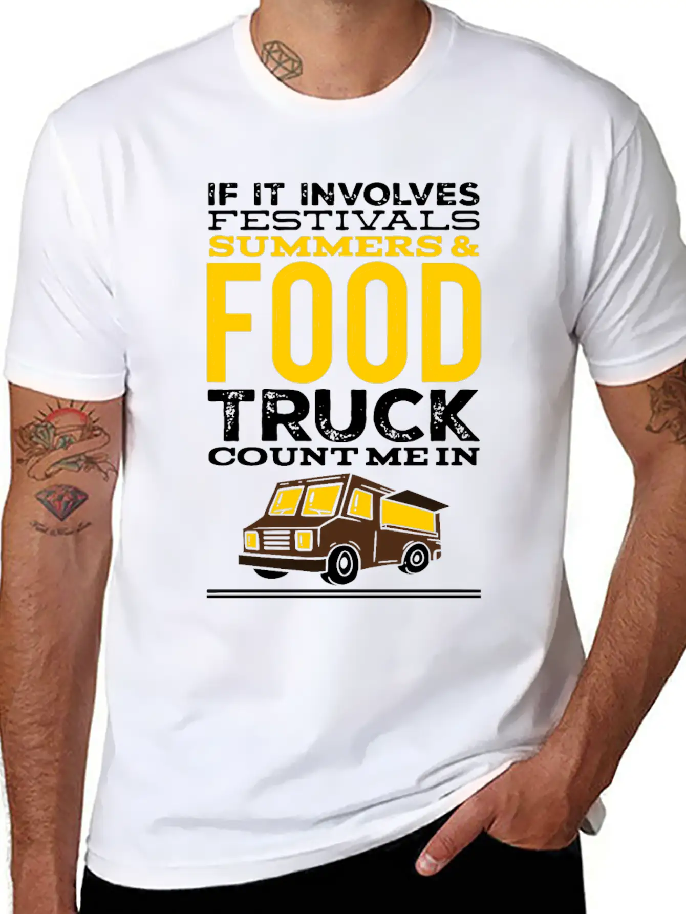 Foodie Food Truck Festivals Summer Food Trailer Unisex Casual T-Shirt – Clean Design For Daily Comfort