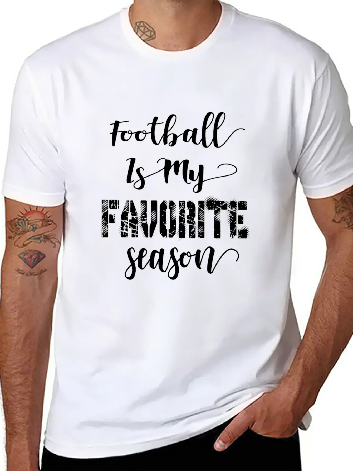 Football Is My Favorite Season Basic Graphic T-Shirt – Daily Comfort In Soft Cotton