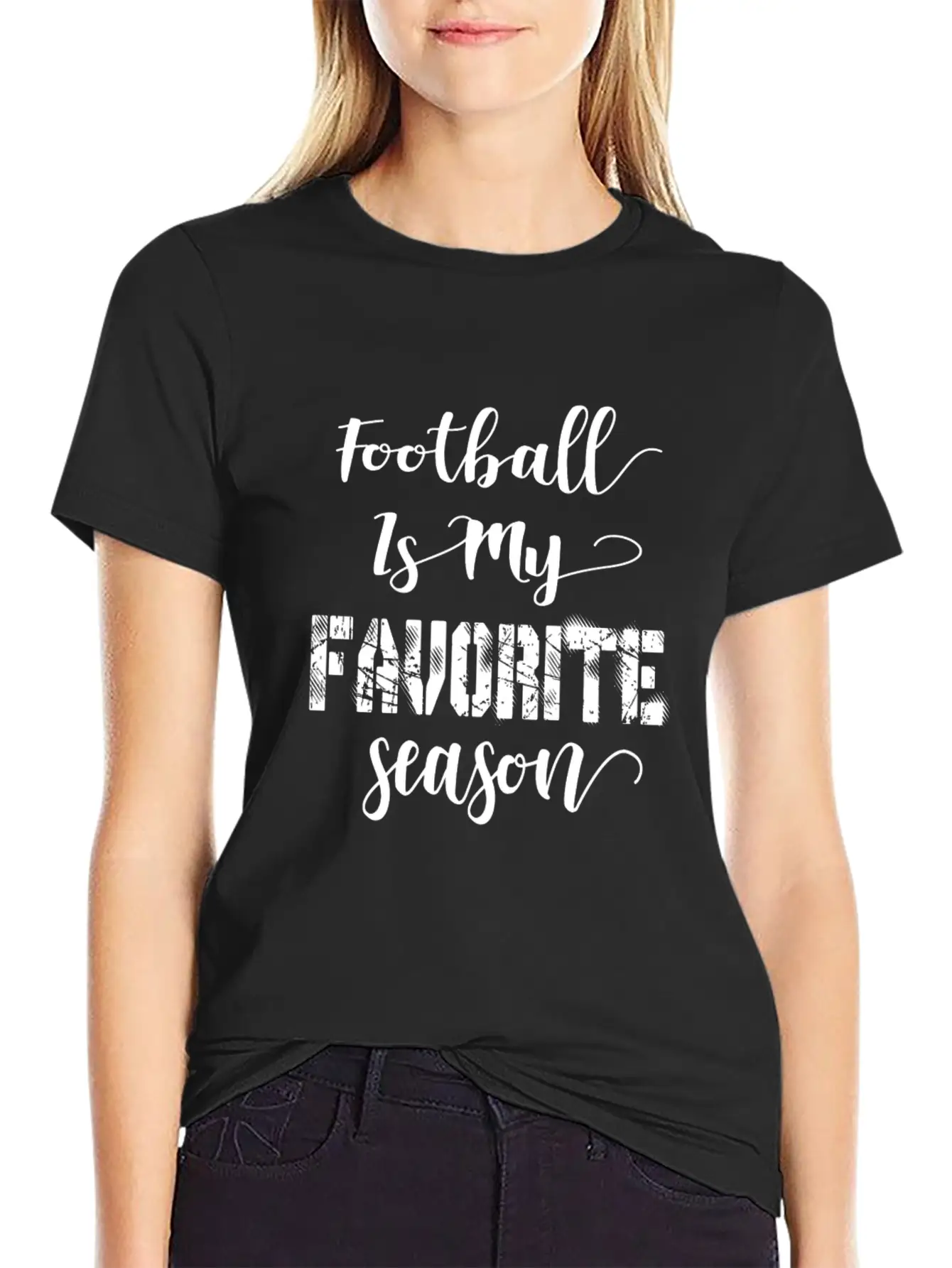 Football Is My Favorite Season Basic Graphic T-Shirt – Daily Comfort In Soft Cotton