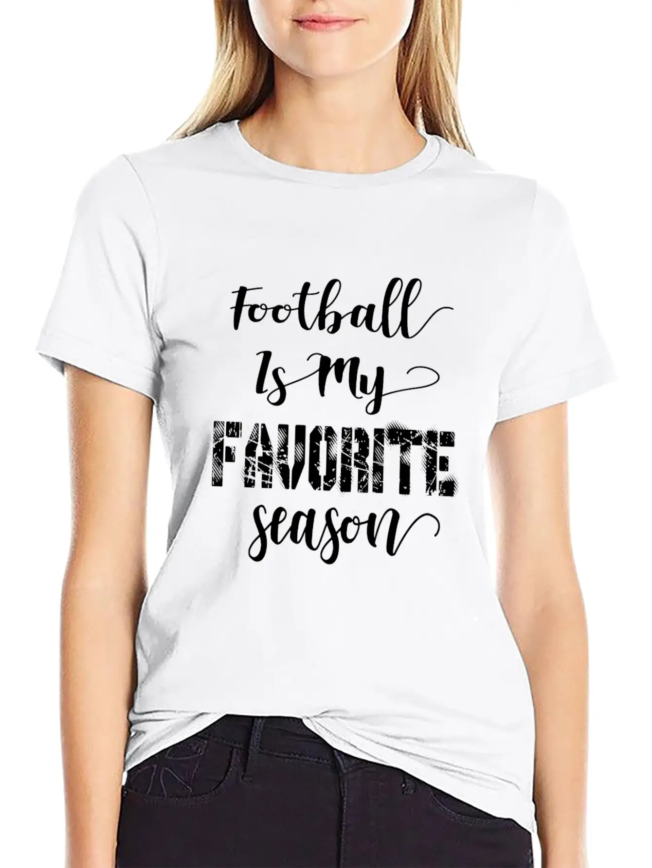 Football Is My Favorite Season Basic Graphic T-Shirt – Daily Comfort In Soft Cotton