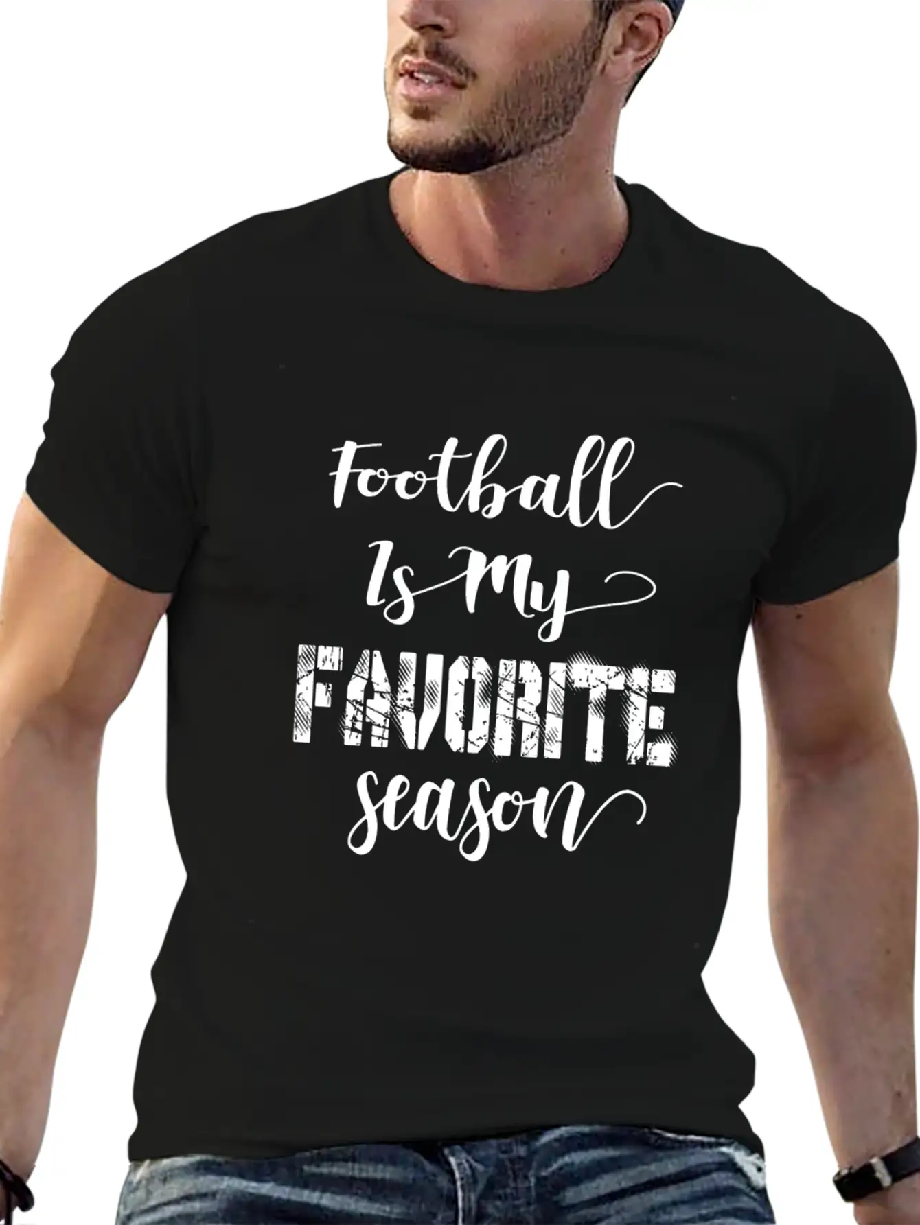 Football Is My Favorite Season Basic Graphic T-Shirt – Daily Comfort In Soft Cotton