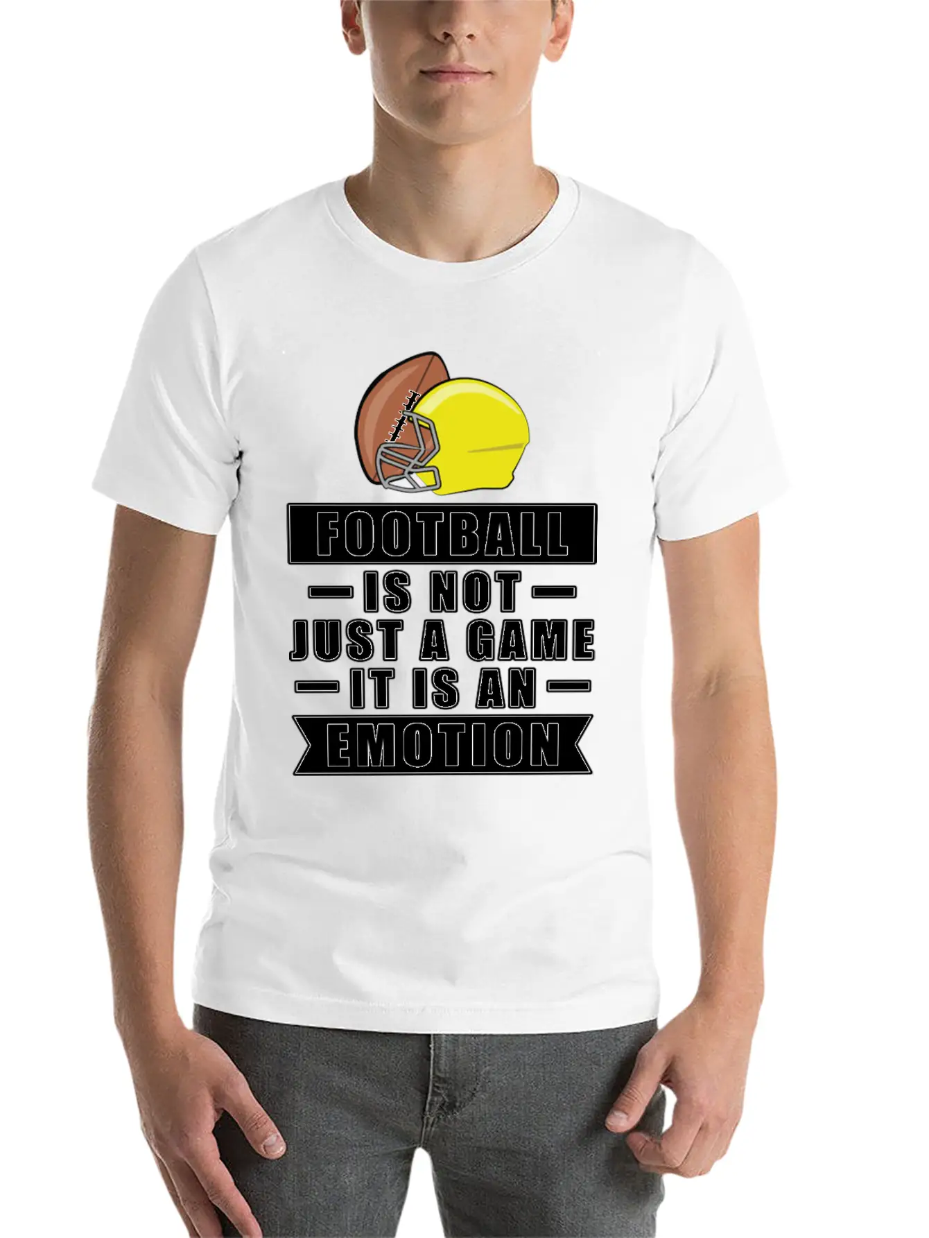 Football Is Not Just A Game It Is An Emotion Unisex Short Sleeve Soft Cotton T-Shirt – Casual Everyday Wear