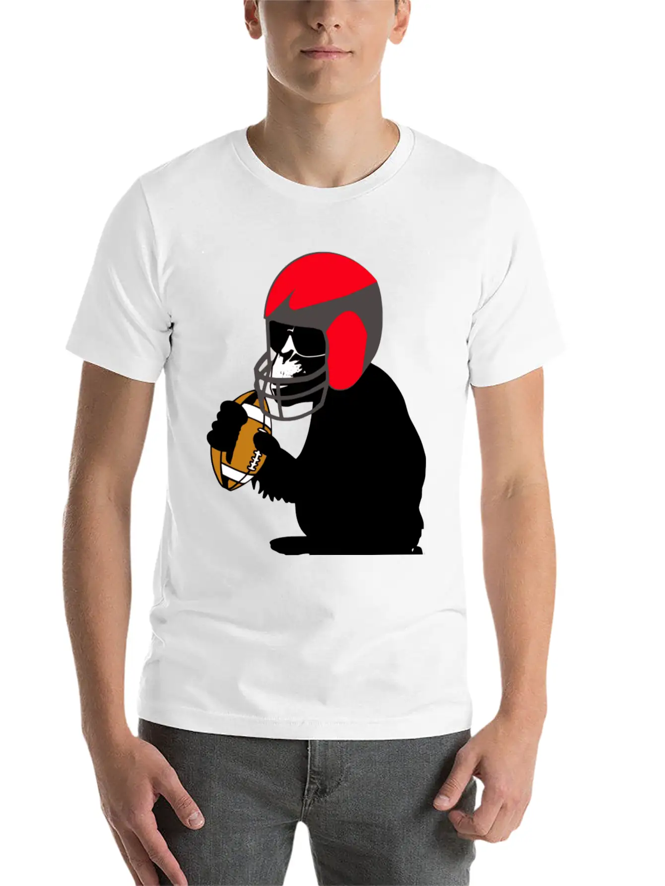 Football Monkey Stylish Everyday T-Shirt – Unisex Basic Cotton Tee