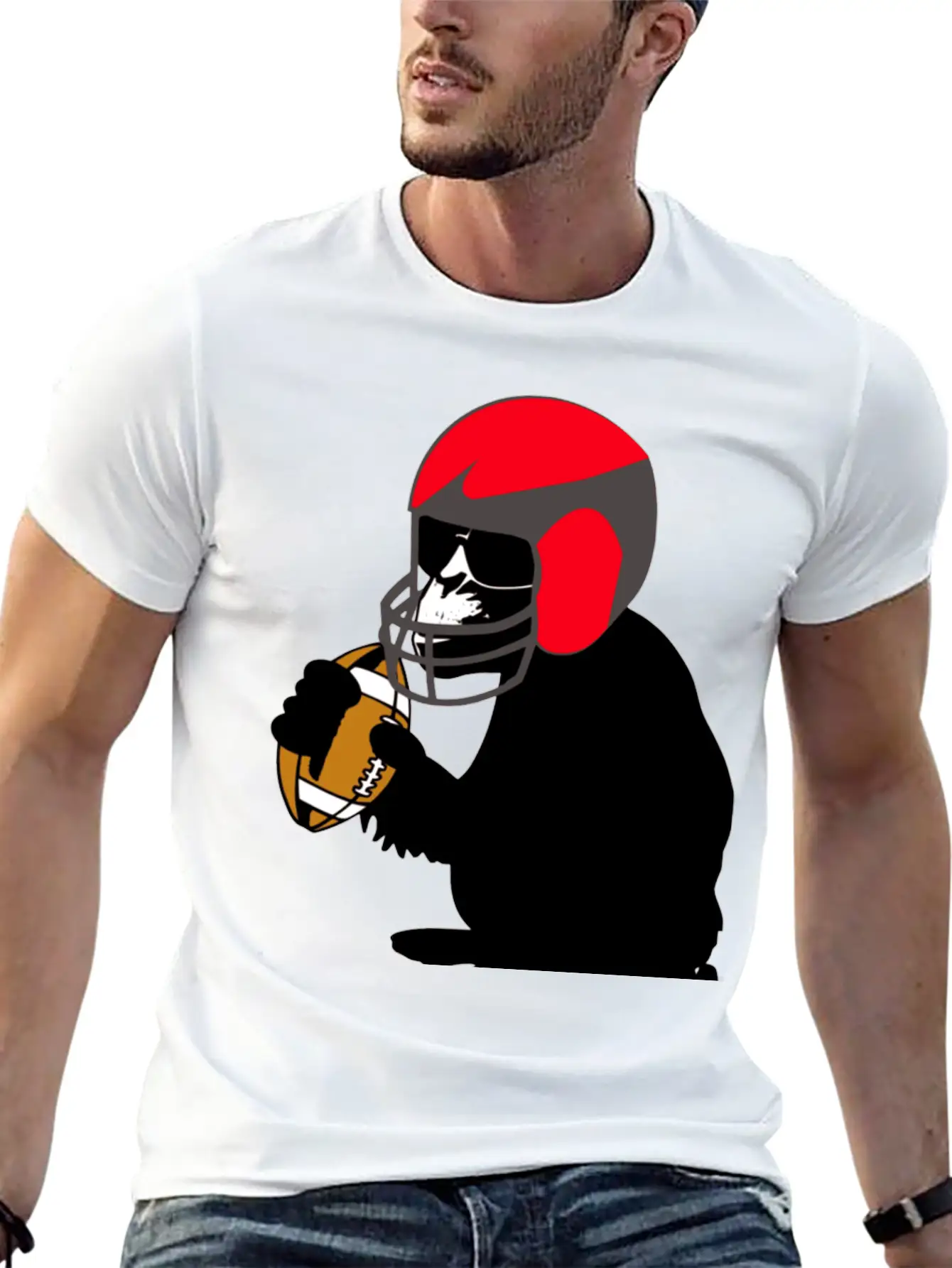 Football Monkey Stylish Everyday T-Shirt – Unisex Basic Cotton Tee