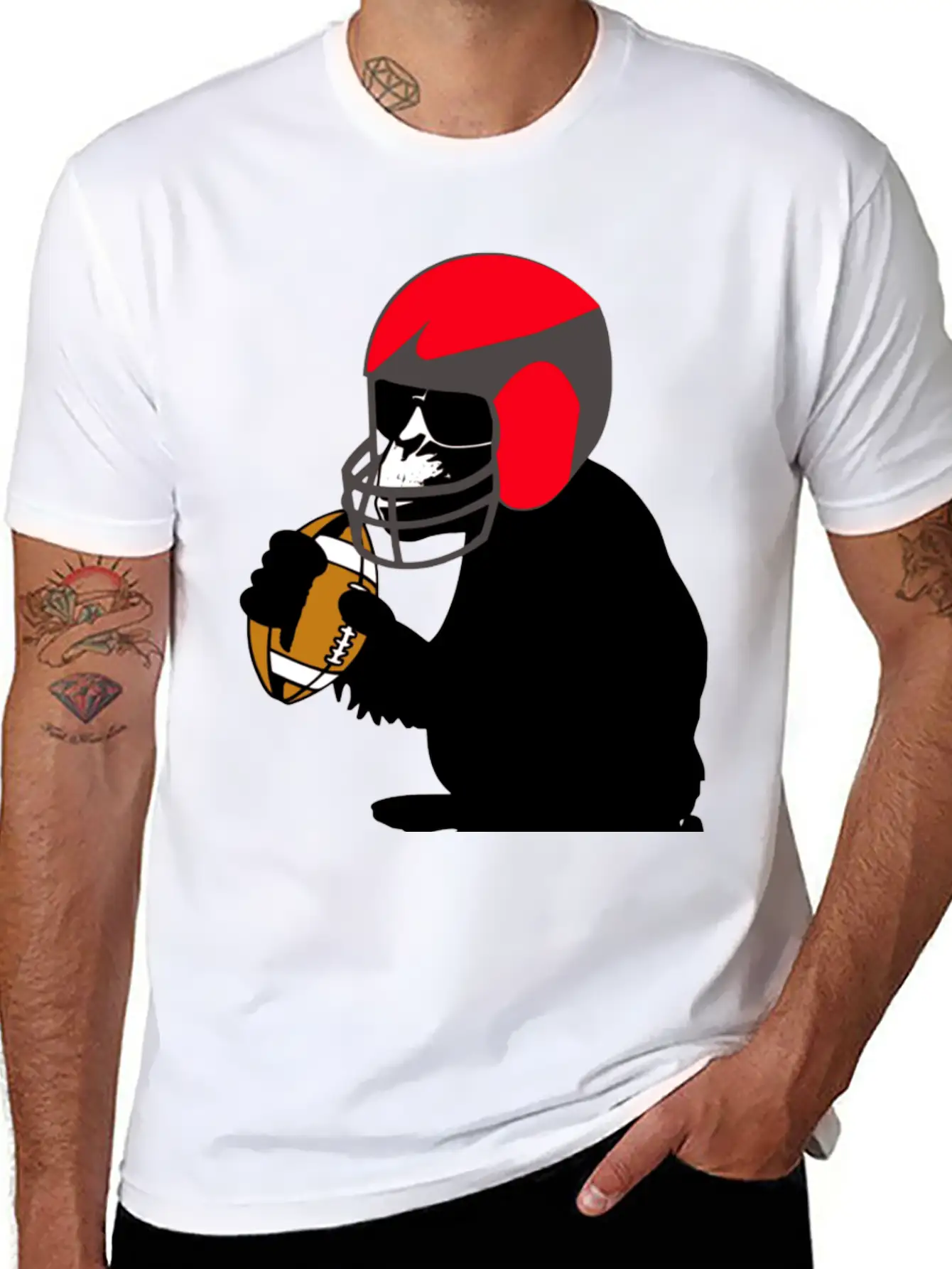 Football Monkey Stylish Everyday T-Shirt – Unisex Basic Cotton Tee