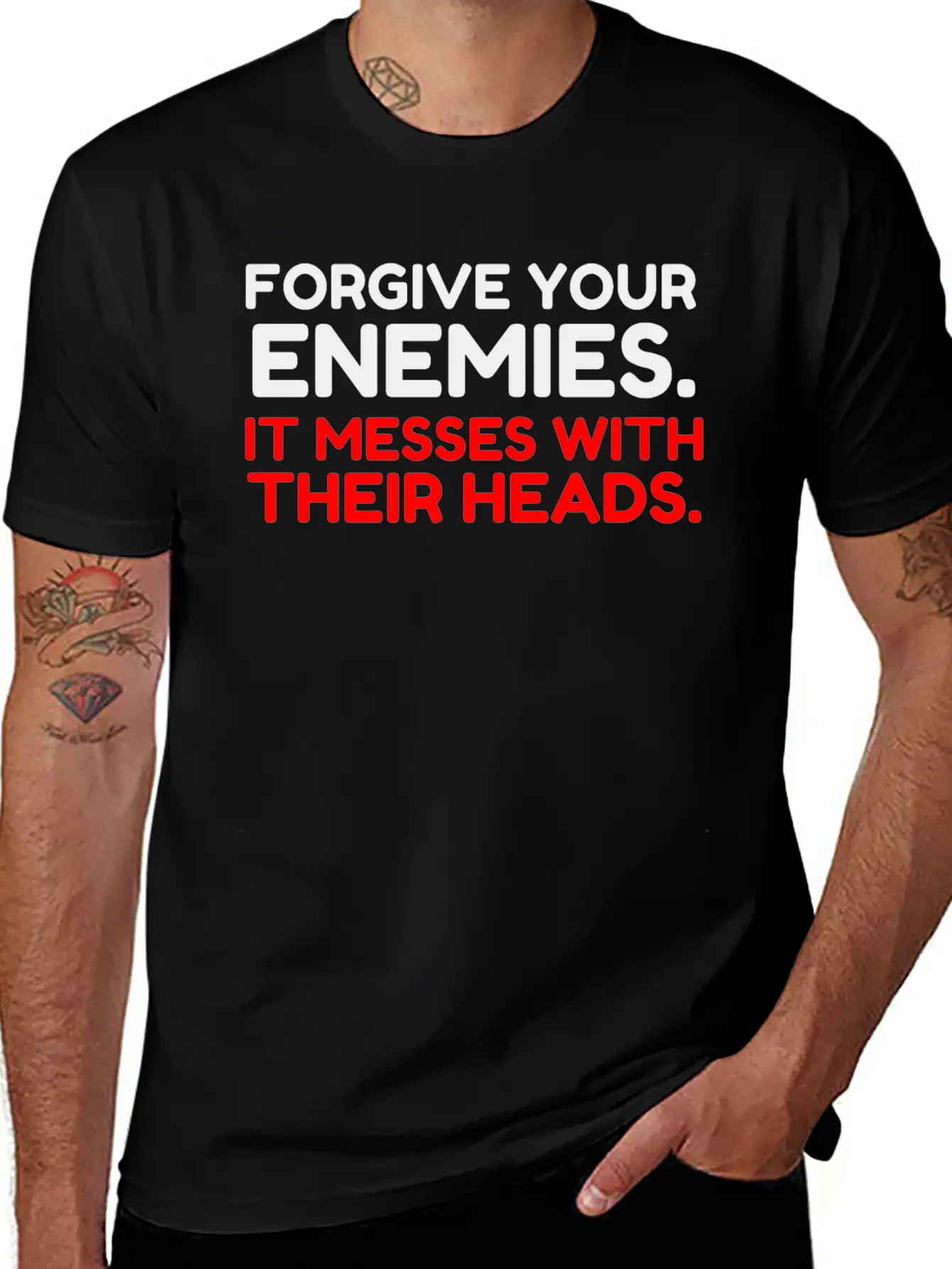 FORGIVE YOUR ENEMIES MESS Stylish Everyday T-Shirt – Unisex Basic Cotton Tee