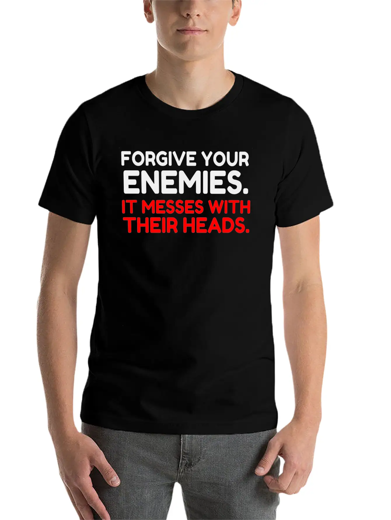 FORGIVE YOUR ENEMIES MESS Stylish Everyday T-Shirt – Unisex Basic Cotton Tee
