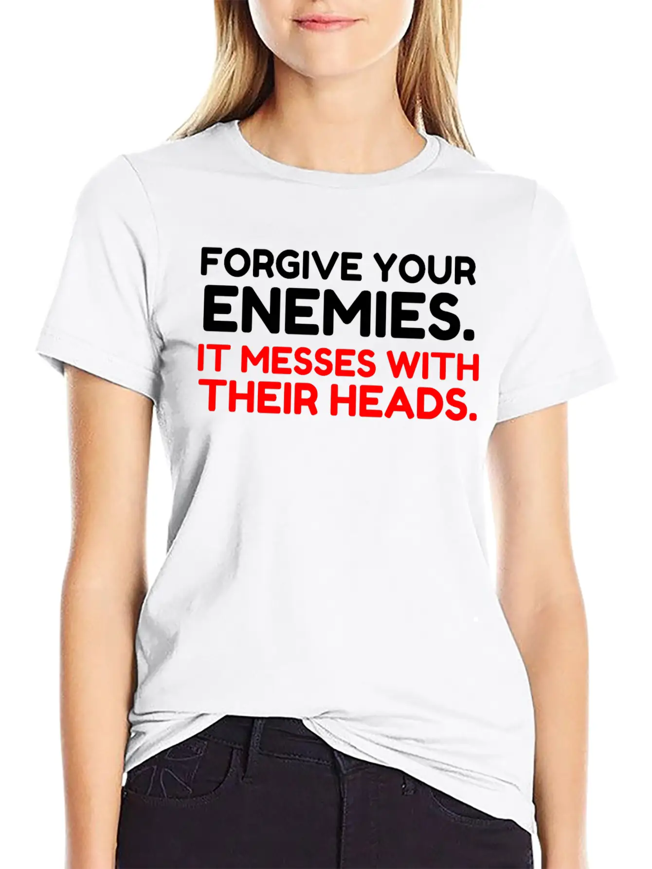 FORGIVE YOUR ENEMIES MESS Stylish Everyday T-Shirt – Unisex Basic Cotton Tee
