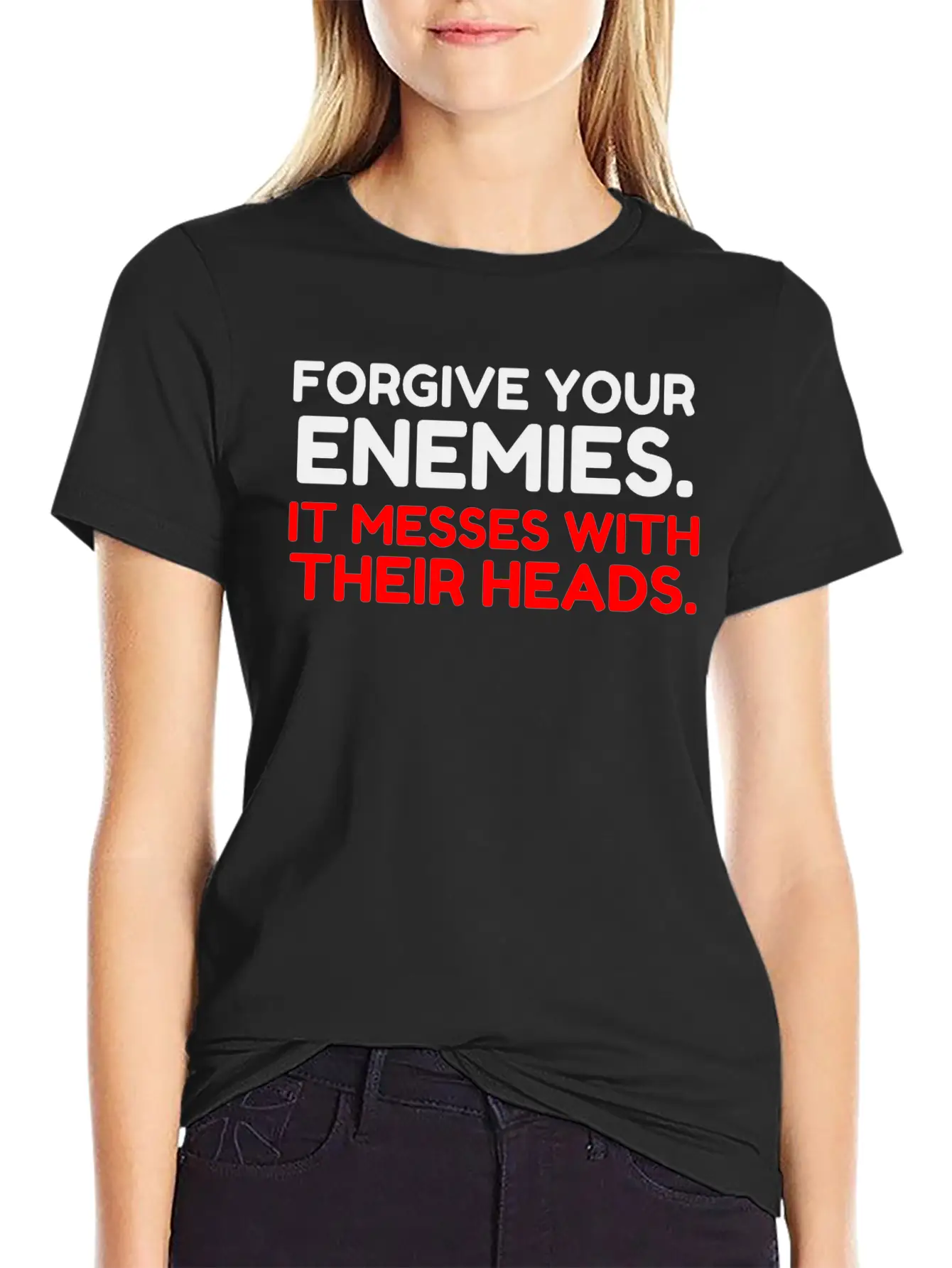FORGIVE YOUR ENEMIES MESS Stylish Everyday T-Shirt – Unisex Basic Cotton Tee