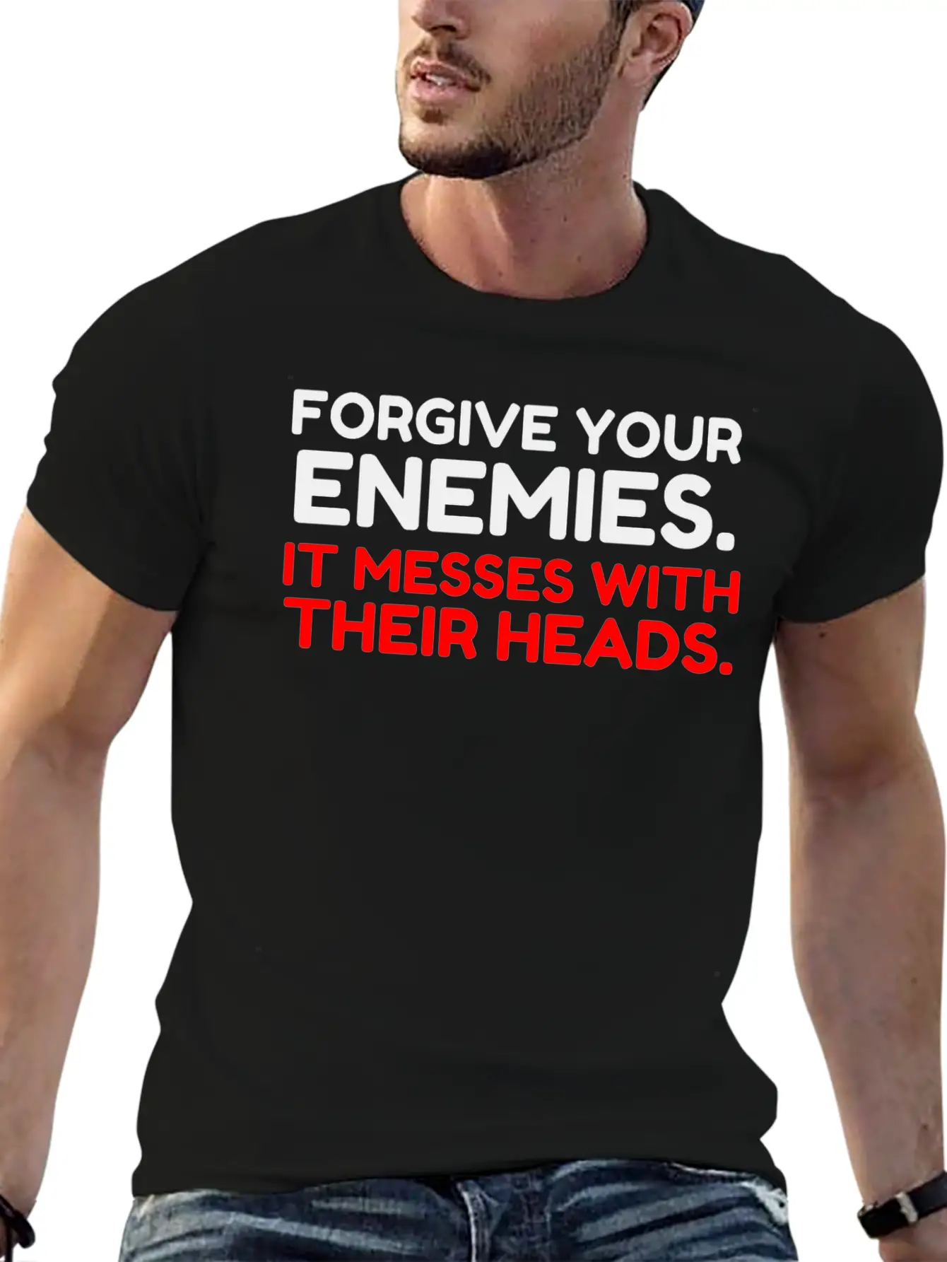 FORGIVE YOUR ENEMIES MESS Stylish Everyday T-Shirt – Unisex Basic Cotton Tee