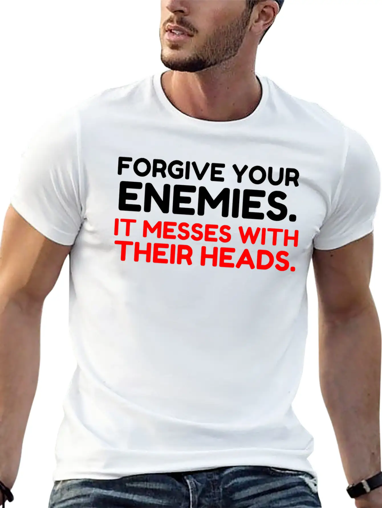 FORGIVE YOUR ENEMIES MESS Stylish Everyday T-Shirt – Unisex Basic Cotton Tee