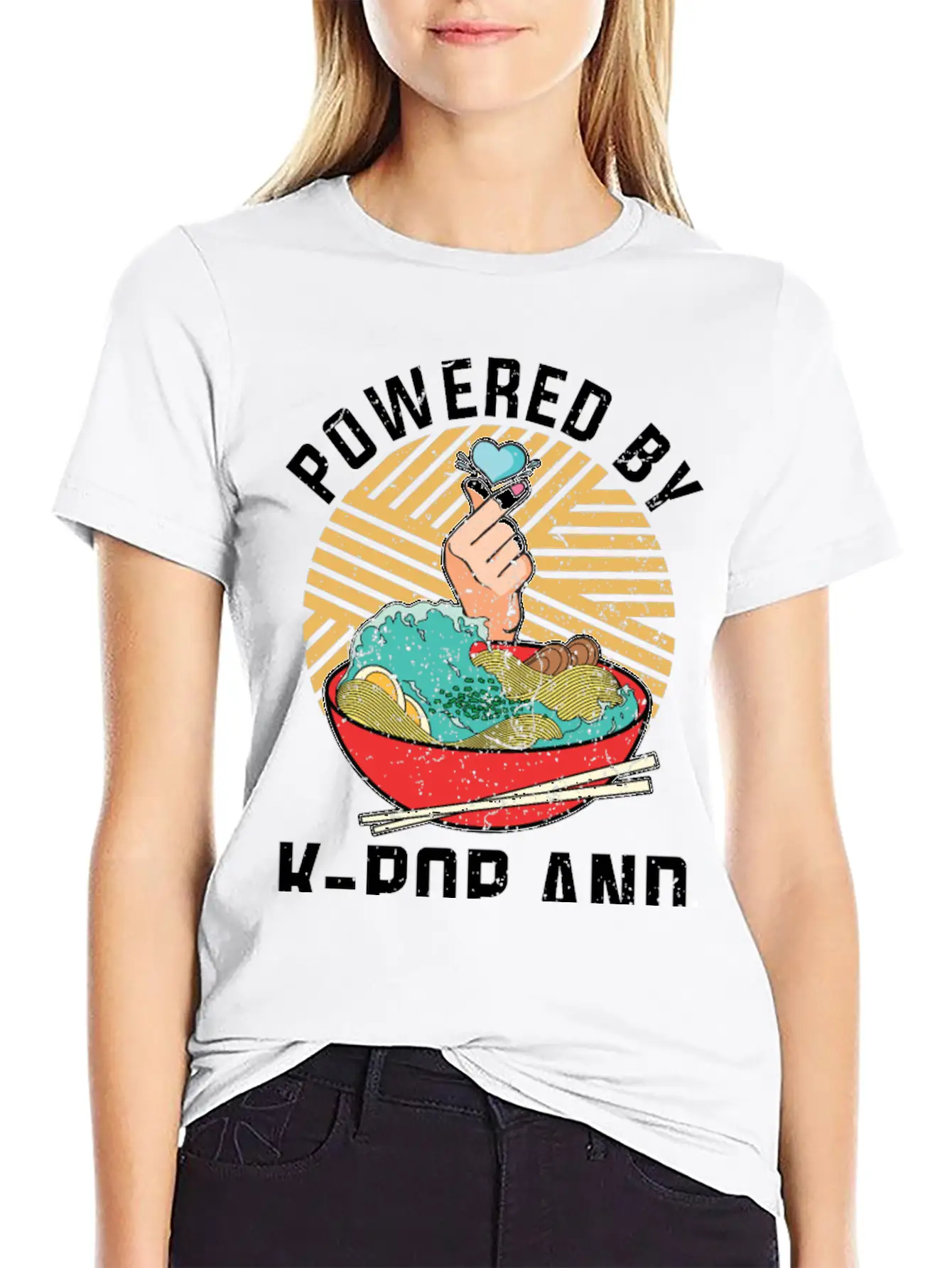 Fortified By K Pop And Ramen Funny K Pop Comfortable Minimalist Graphic Tee – Summer Style Essential