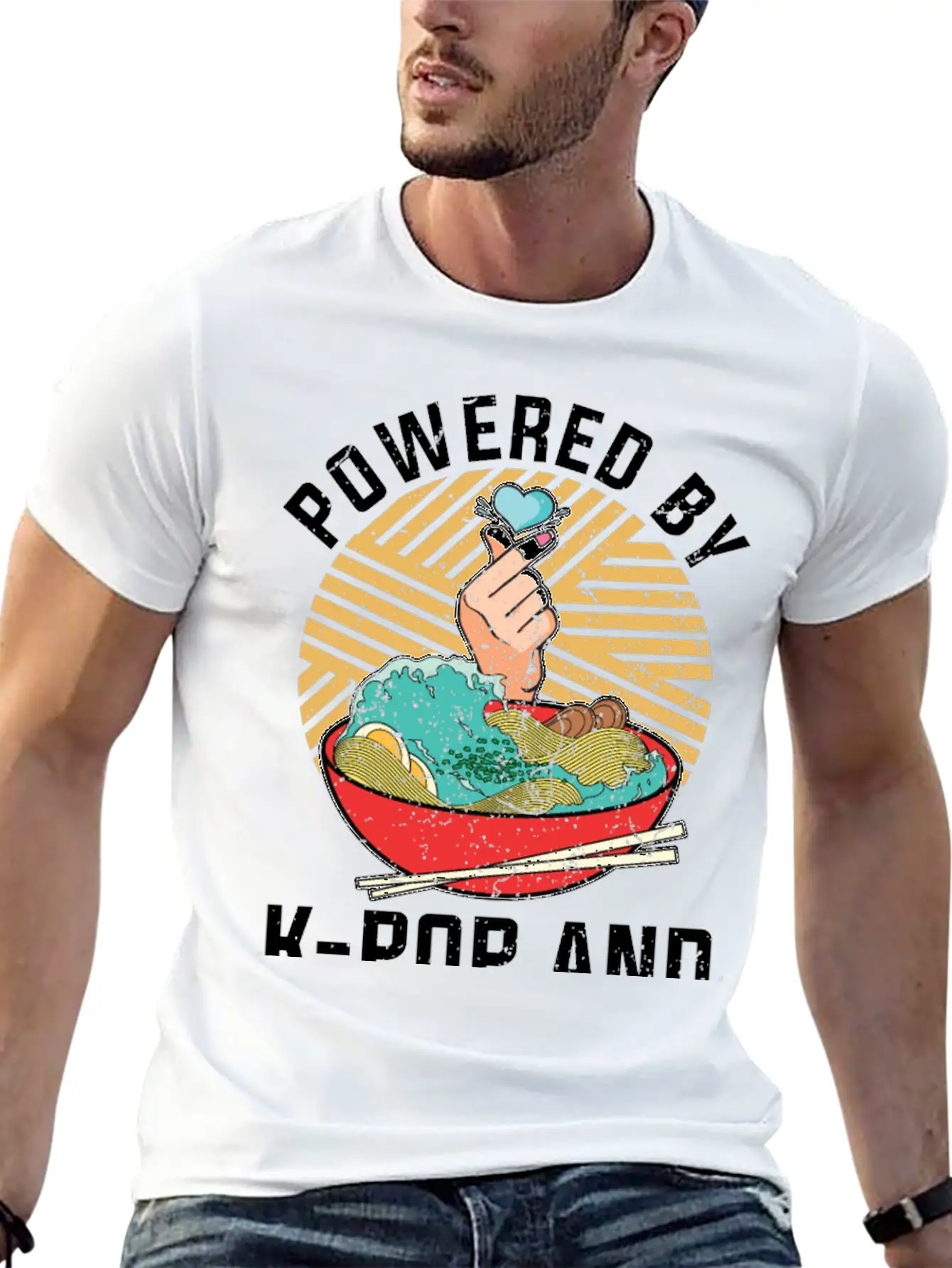 Fortified By K Pop And Ramen Funny K Pop Comfortable Minimalist Graphic Tee – Summer Style Essential