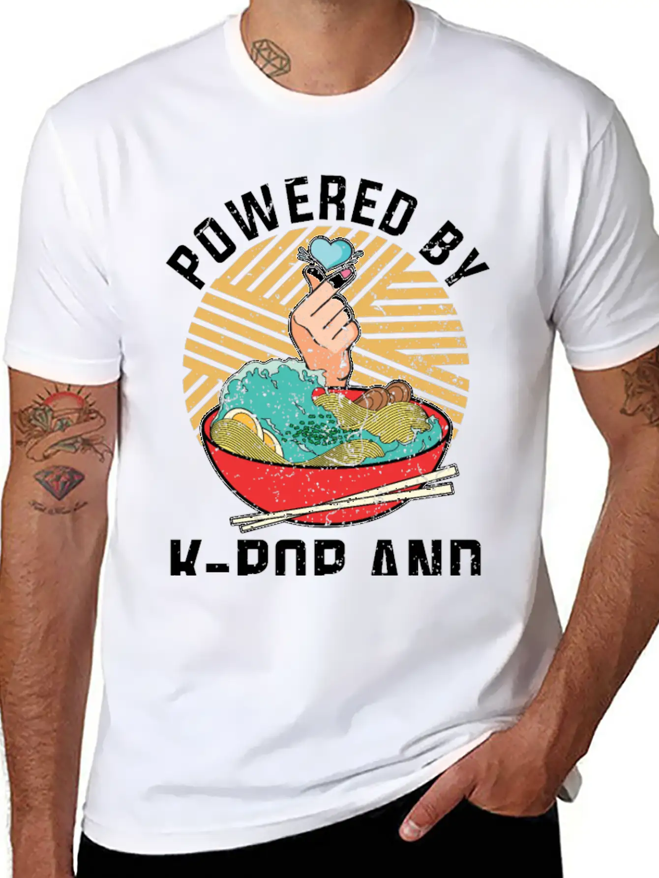 Fortified By K Pop And Ramen Funny K Pop Comfortable Minimalist Graphic Tee – Summer Style Essential
