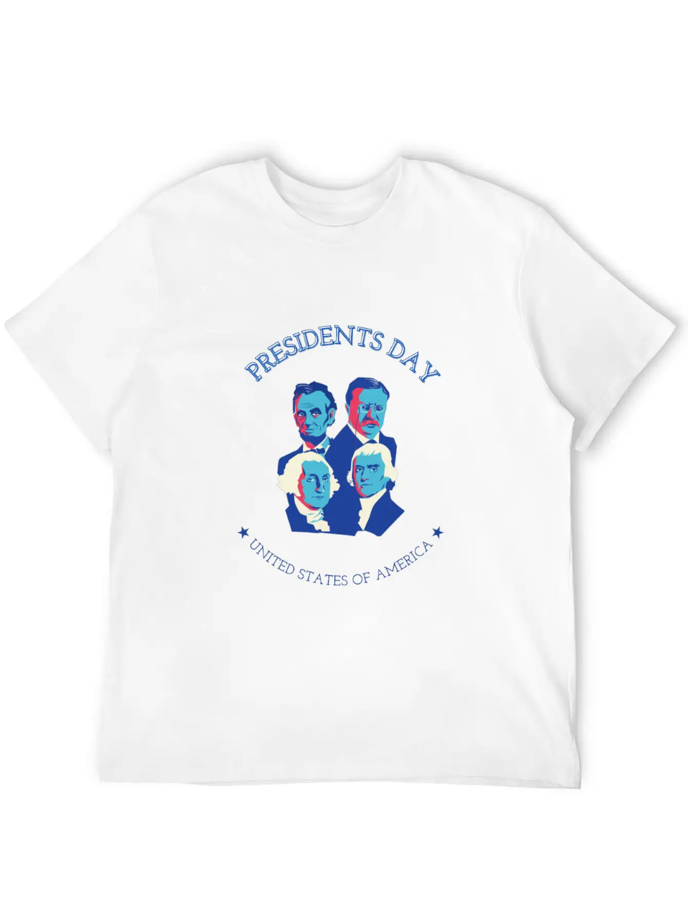 FOUR PRESIDENTS. PRESIDENTS DAY Unisex Short Sleeve Soft Cotton T-Shirt – Casual Everyday Wear