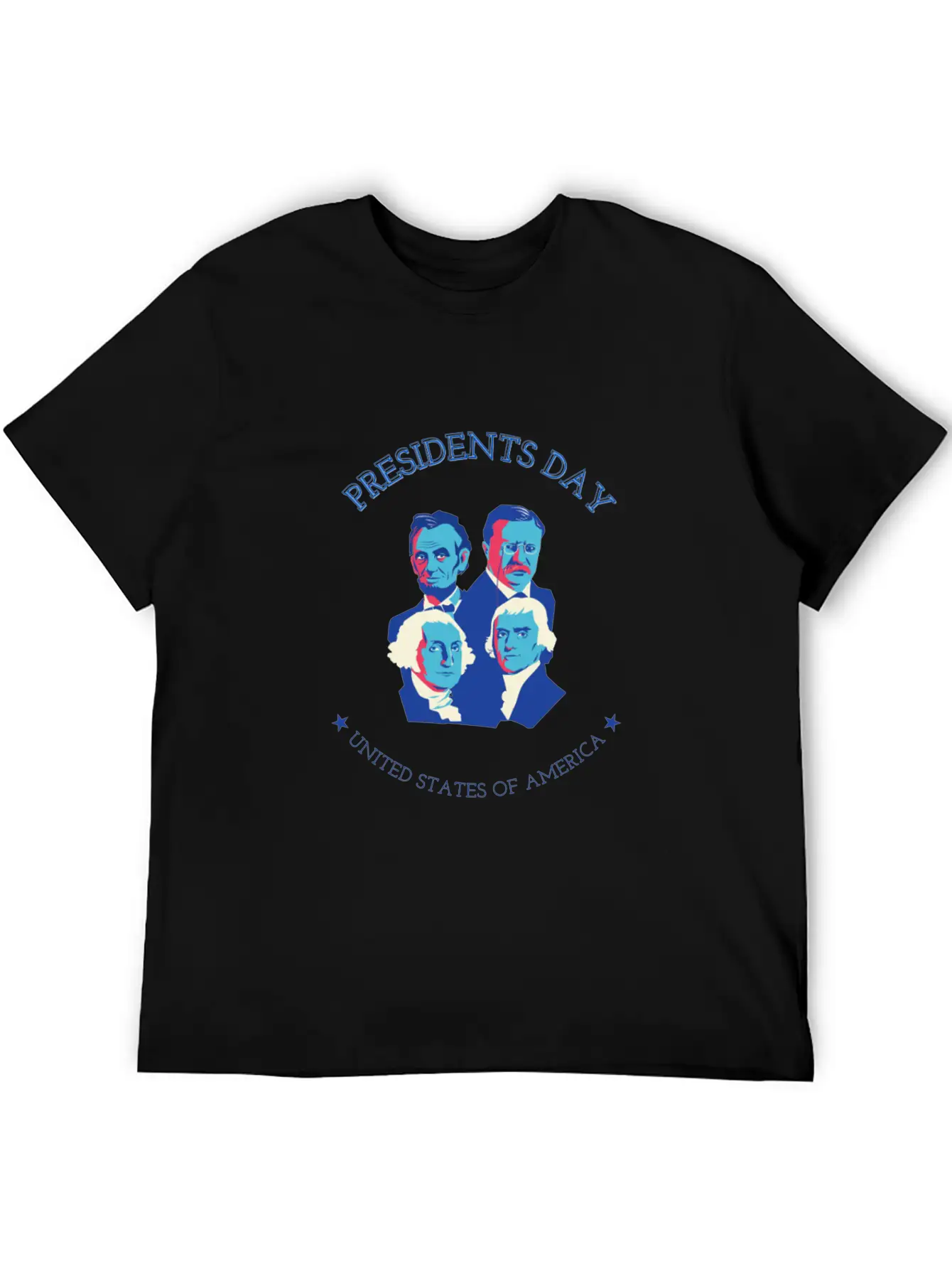 FOUR PRESIDENTS. PRESIDENTS DAY Unisex Short Sleeve Soft Cotton T-Shirt – Casual Everyday Wear