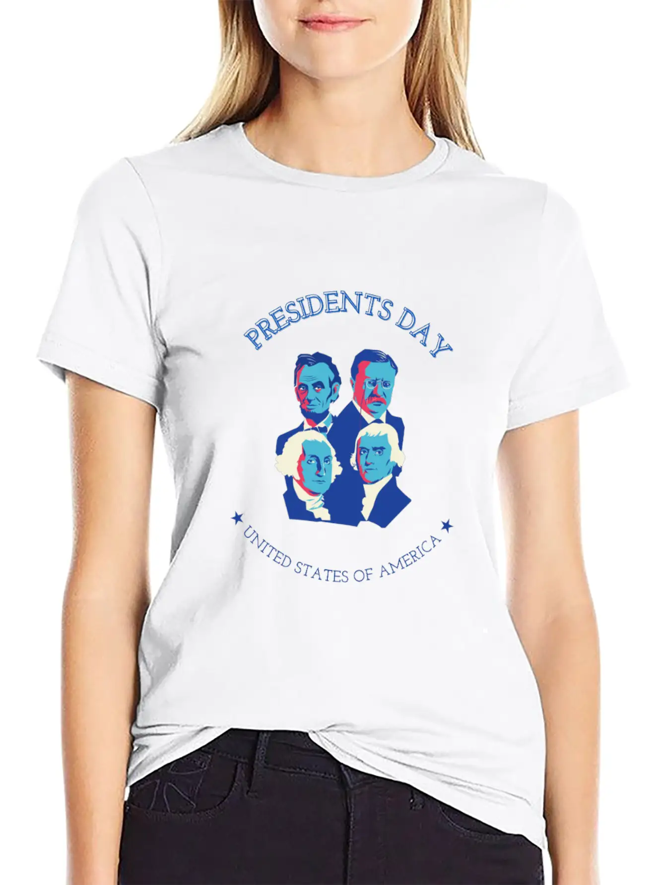 FOUR PRESIDENTS. PRESIDENTS DAY Unisex Short Sleeve Soft Cotton T-Shirt – Casual Everyday Wear