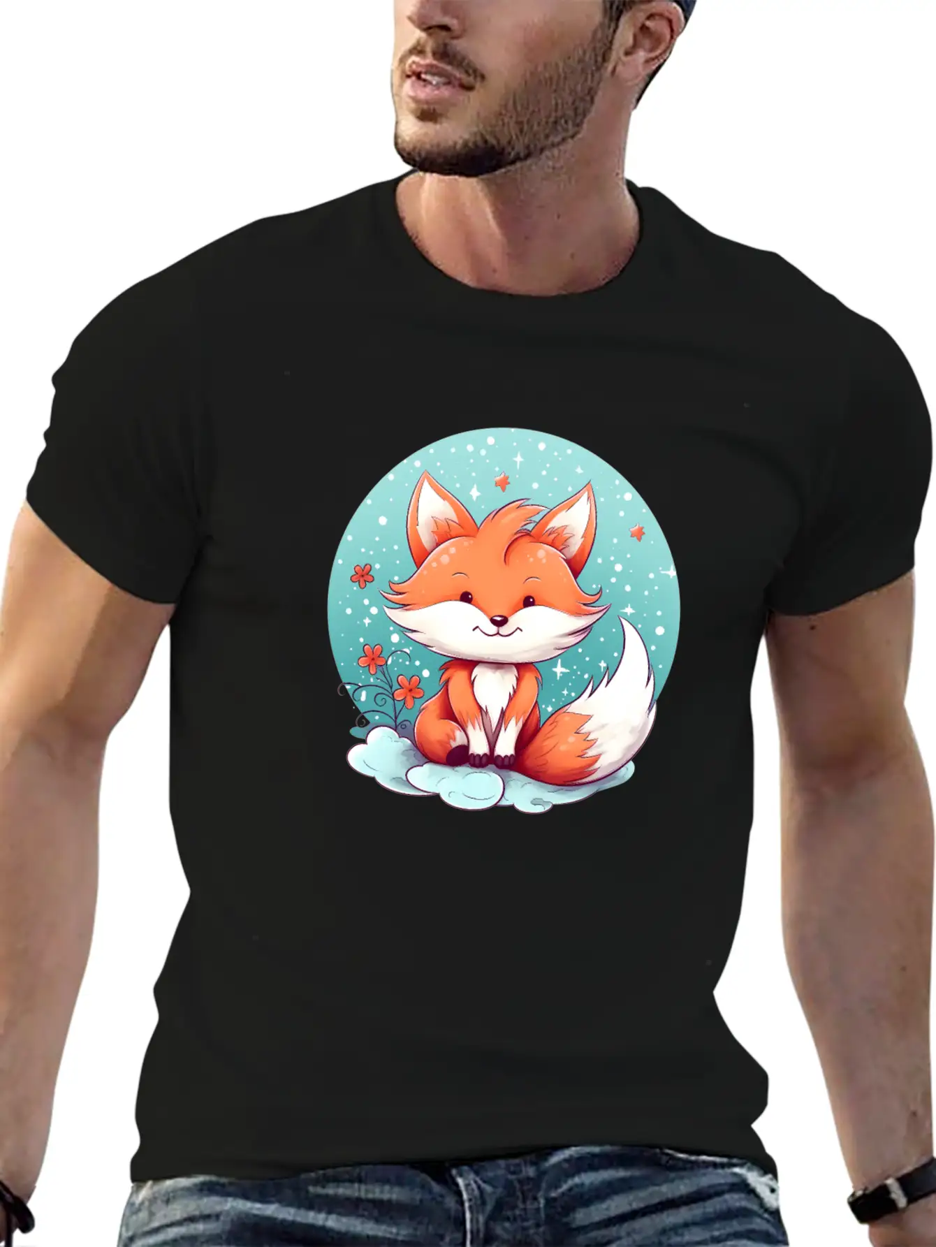 Fox In The Forest Stylish Everyday T-Shirt – Unisex Basic Cotton Tee