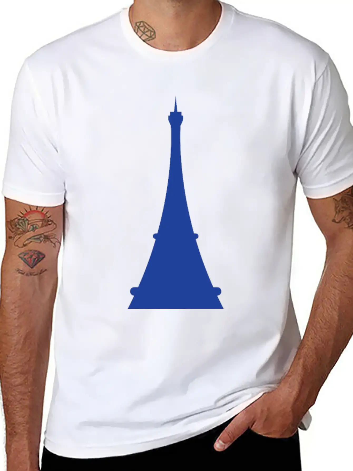 France Eiffel Tower Reading Creative Icon Stylish Everyday T-Shirt – Unisex Basic Cotton Tee