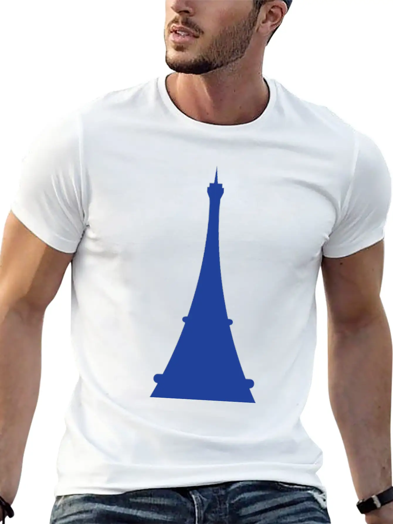 France Eiffel Tower Reading Creative Icon Stylish Everyday T-Shirt – Unisex Basic Cotton Tee