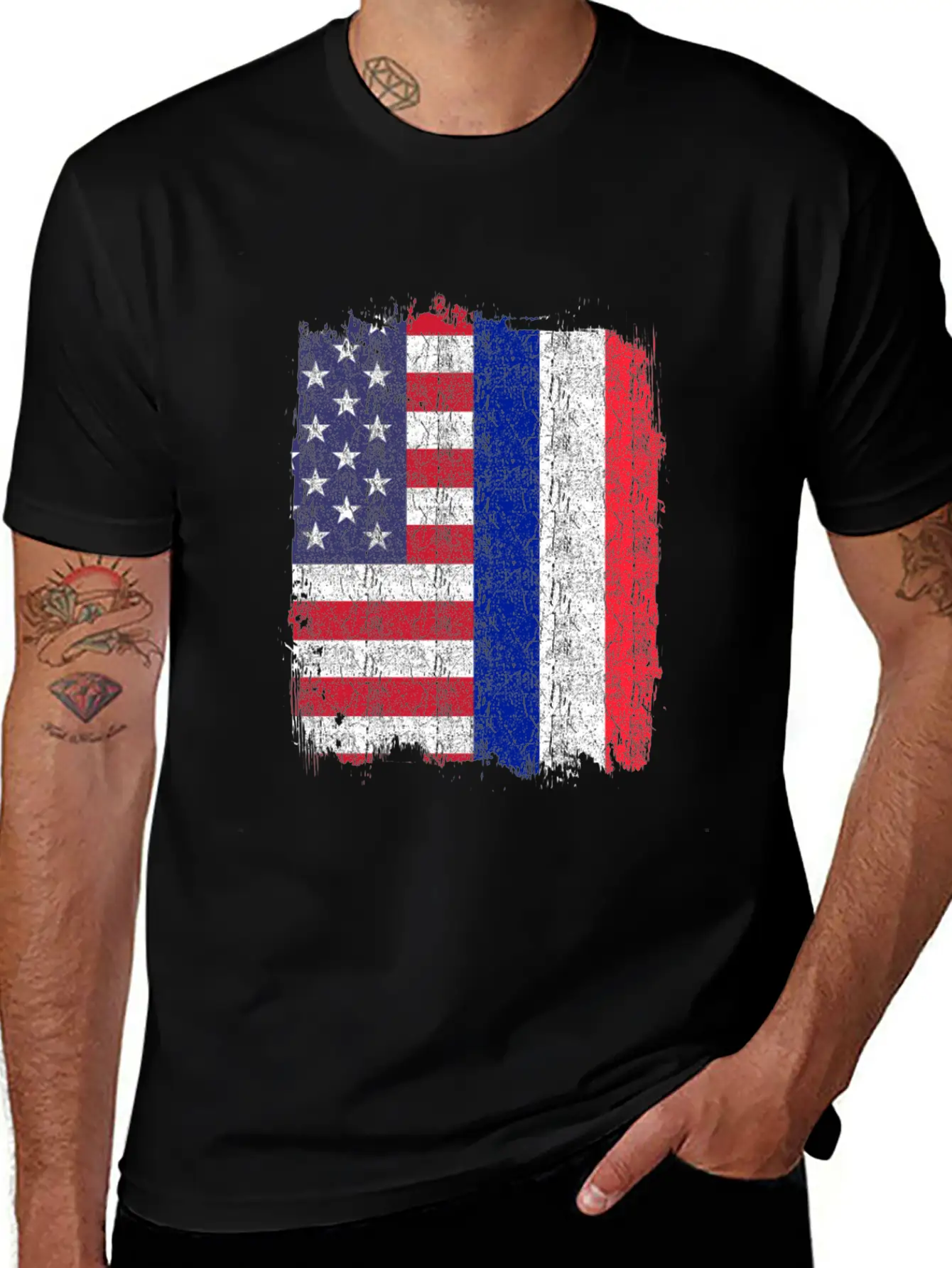 France USA French Flag Comfortable Minimalist Graphic Tee – Summer Style Essential