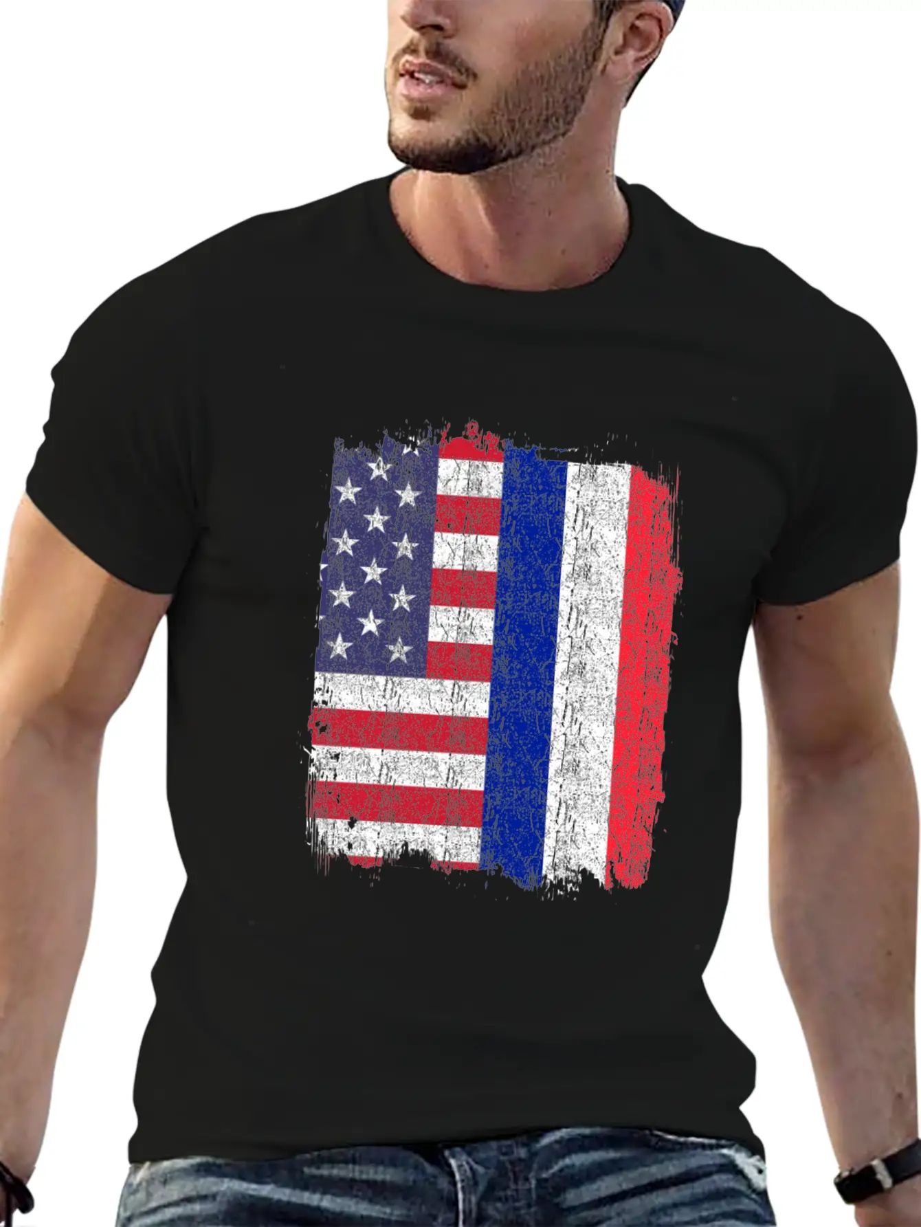 France USA French Flag Comfortable Minimalist Graphic Tee – Summer Style Essential