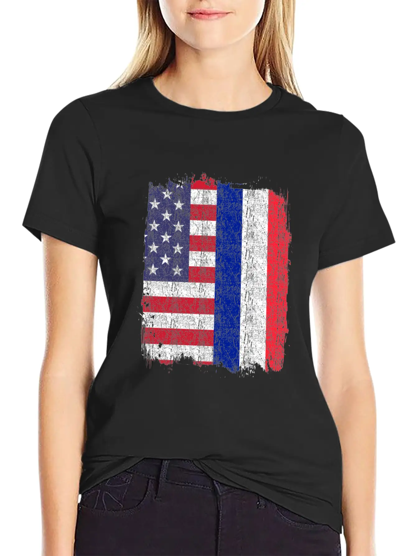 France USA French Flag Comfortable Minimalist Graphic Tee – Summer Style Essential