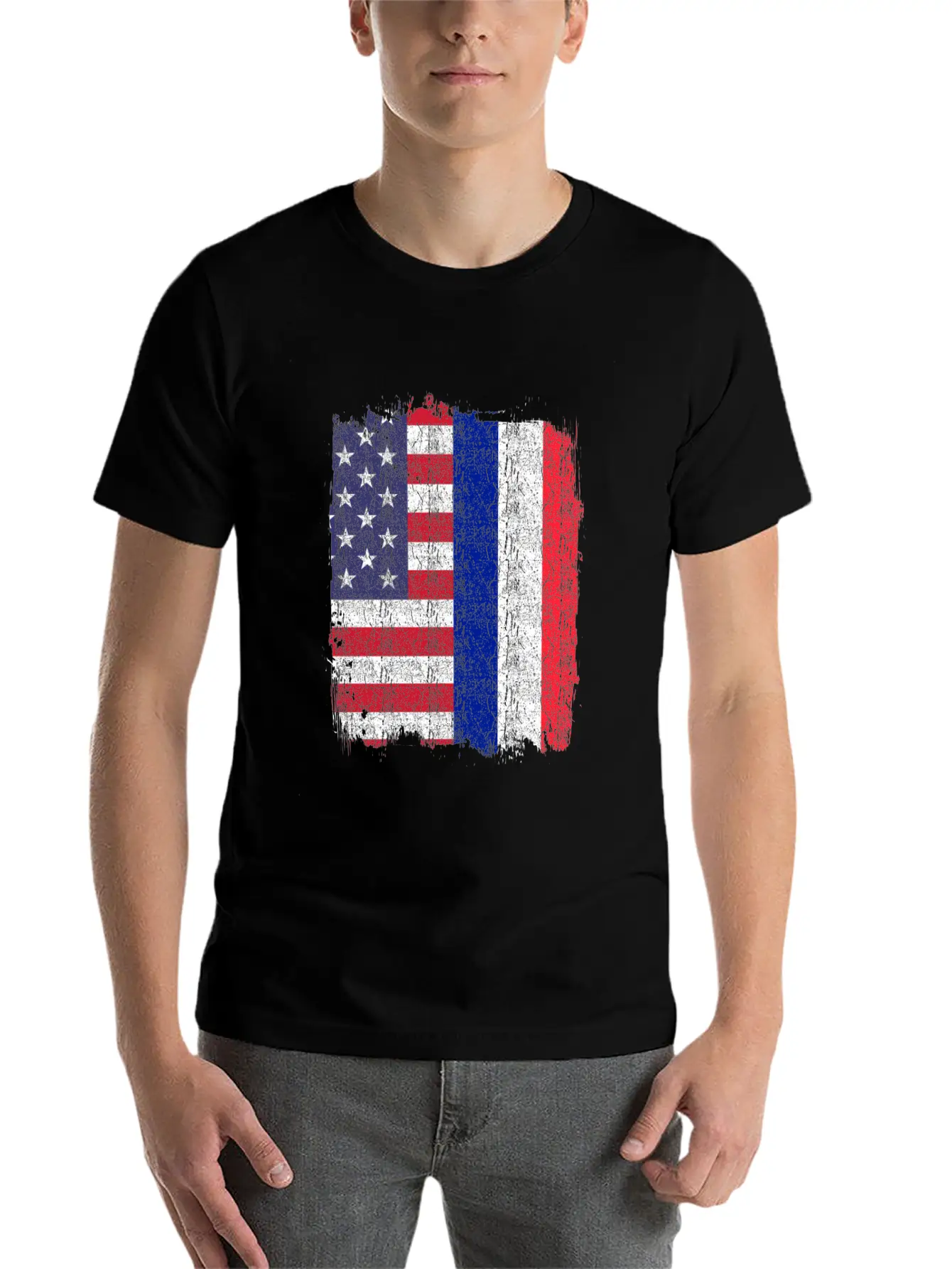France USA French Flag Comfortable Minimalist Graphic Tee – Summer Style Essential
