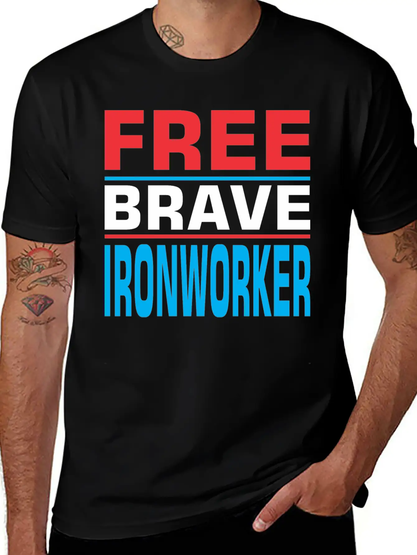Free Brave Ironworker Unisex Casual T-Shirt – Clean Design For Daily Comfort