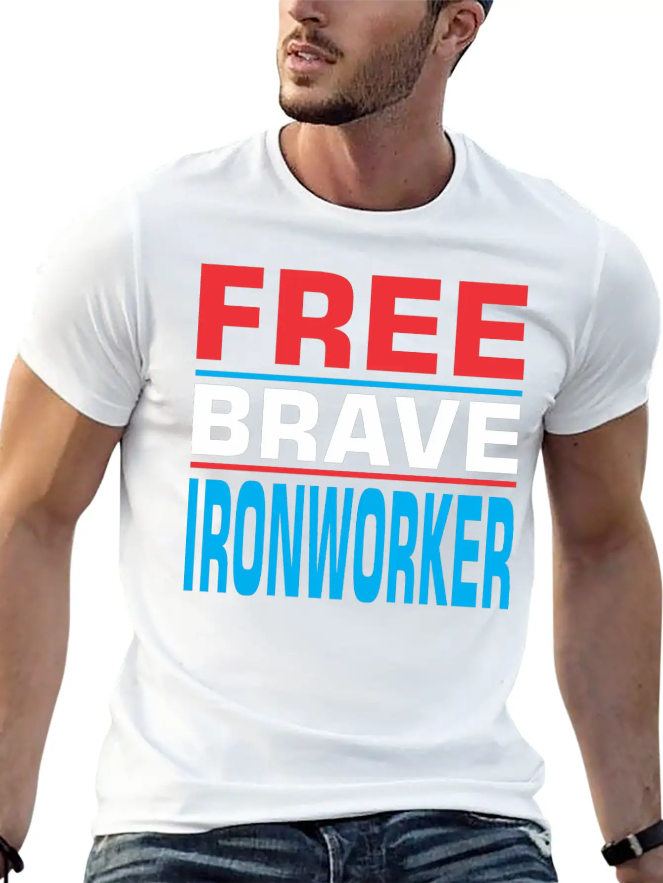 Free Brave Ironworker Unisex Casual T-Shirt – Clean Design For Daily Comfort