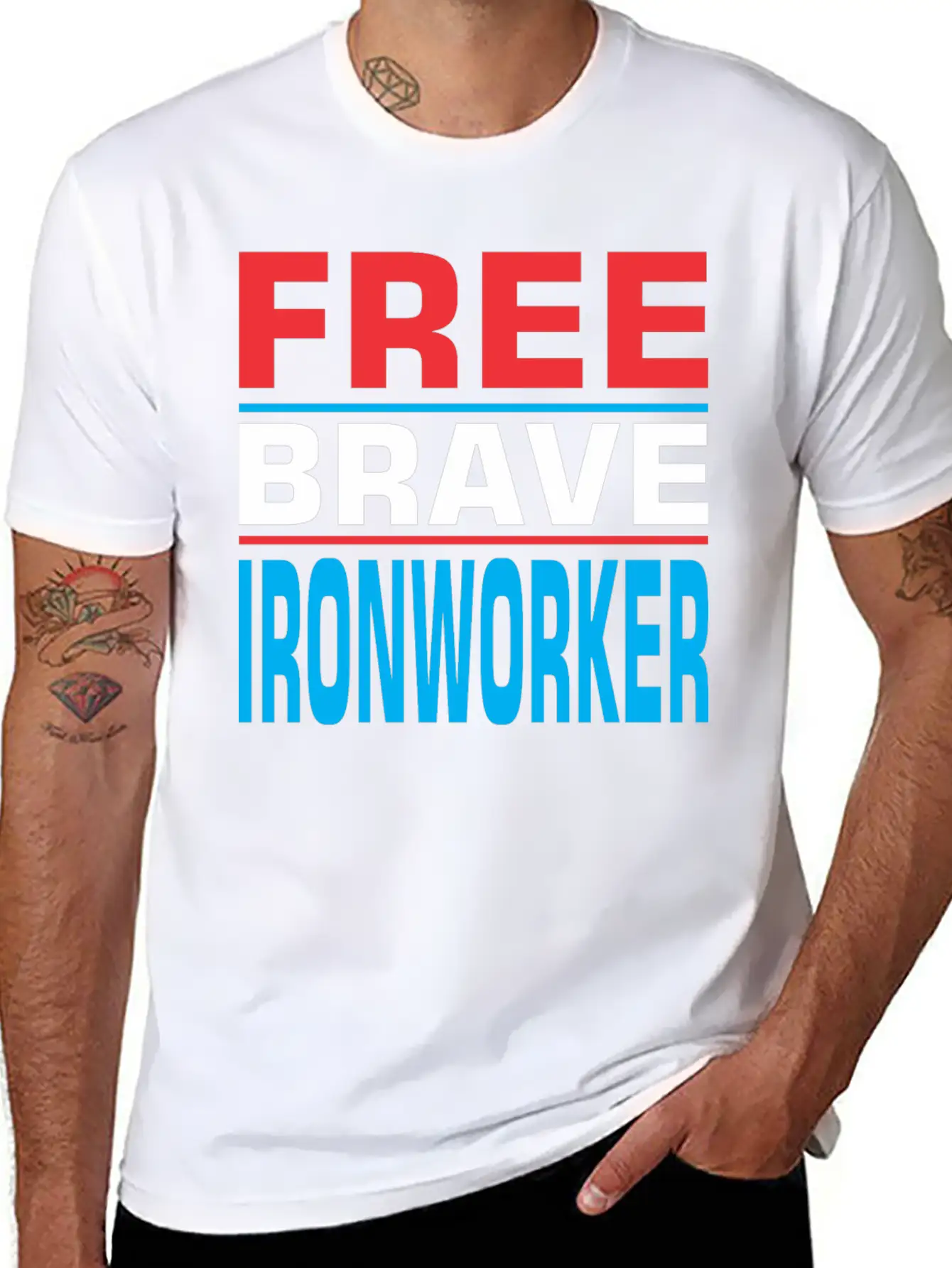 Free Brave Ironworker Unisex Casual T-Shirt – Clean Design For Daily Comfort