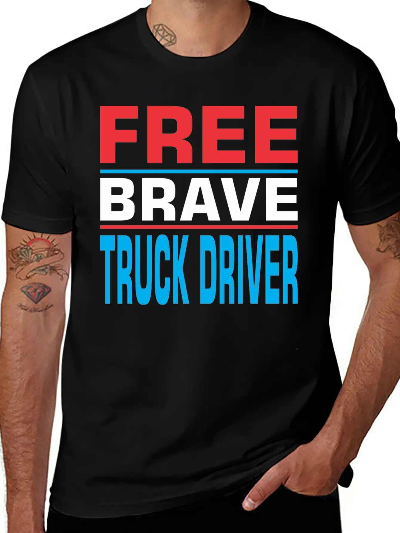 Free Brave Truck Driver Comfortable Minimalist Graphic Tee – Summer Style Essential