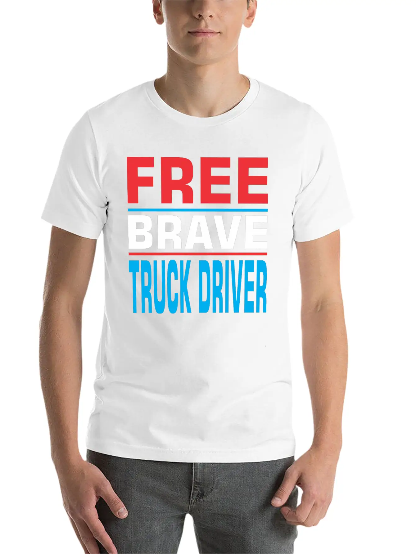 Free Brave Truck Driver Comfortable Minimalist Graphic Tee – Summer Style Essential
