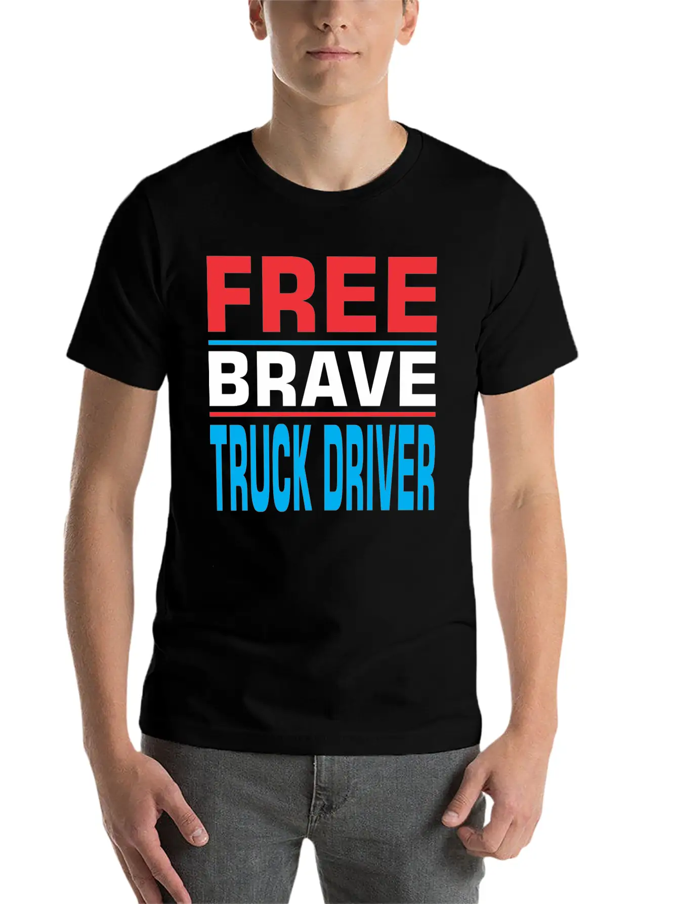 Free Brave Truck Driver Comfortable Minimalist Graphic Tee – Summer Style Essential