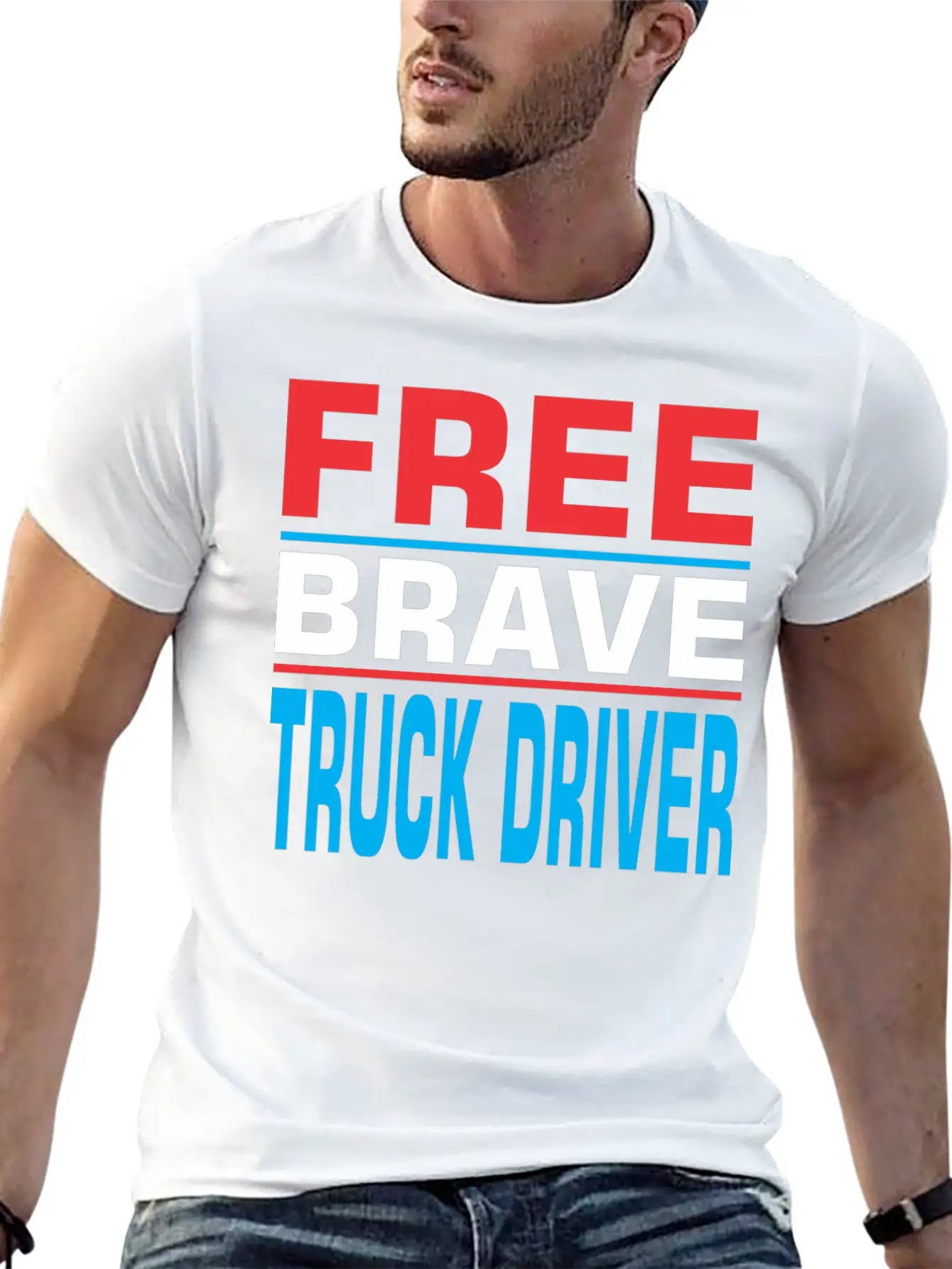 Free Brave Truck Driver Comfortable Minimalist Graphic Tee – Summer Style Essential
