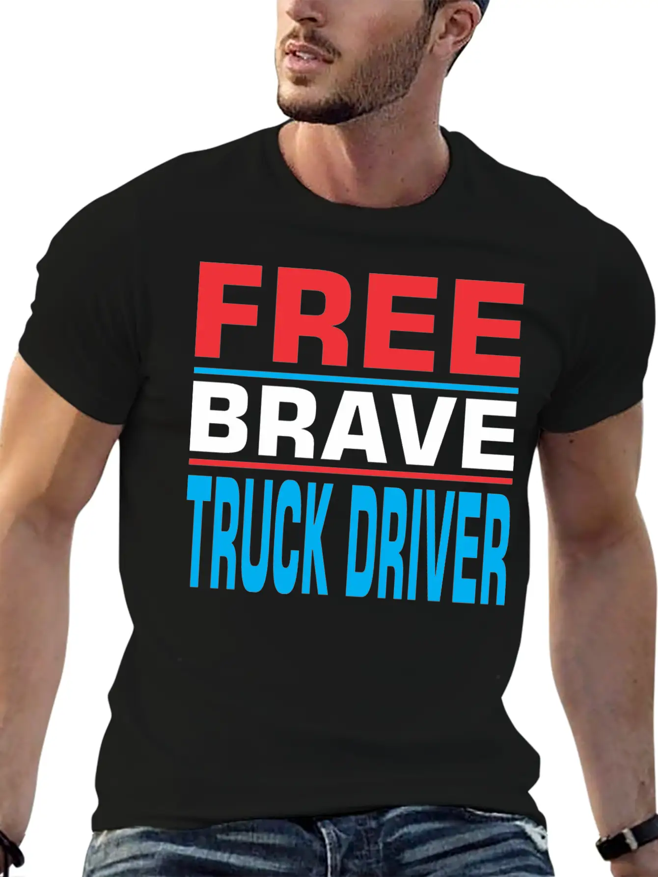 Free Brave Truck Driver Comfortable Minimalist Graphic Tee – Summer Style Essential