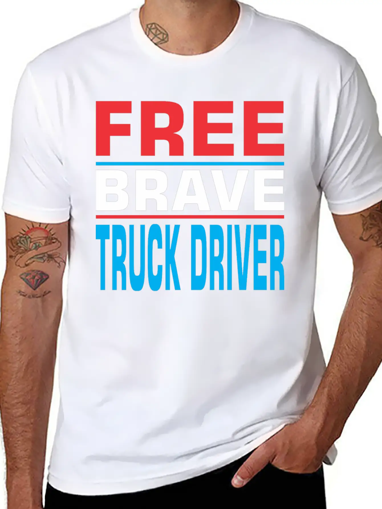 Free Brave Truck Driver Comfortable Minimalist Graphic Tee – Summer Style Essential