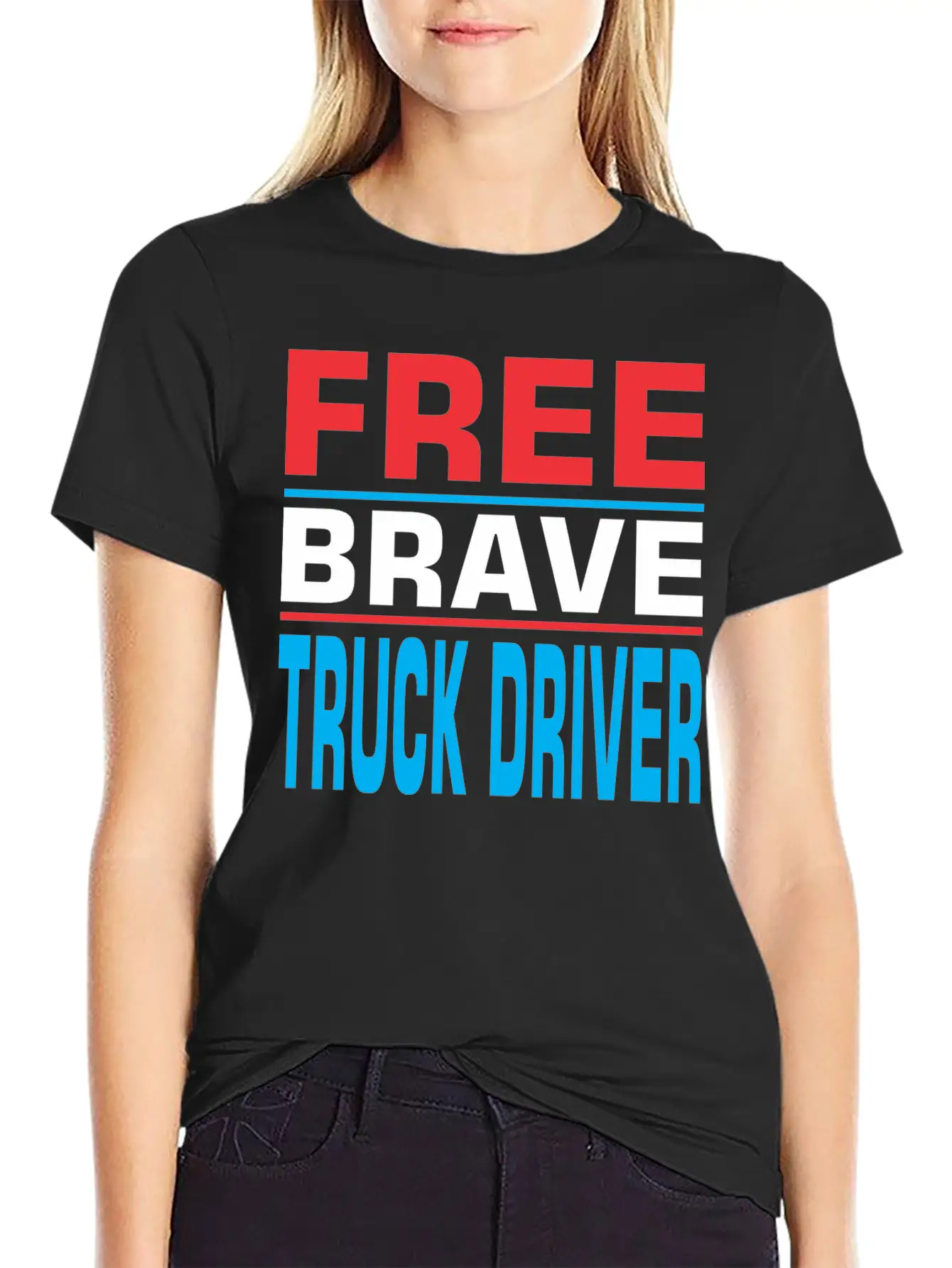 Free Brave Truck Driver Comfortable Minimalist Graphic Tee – Summer Style Essential