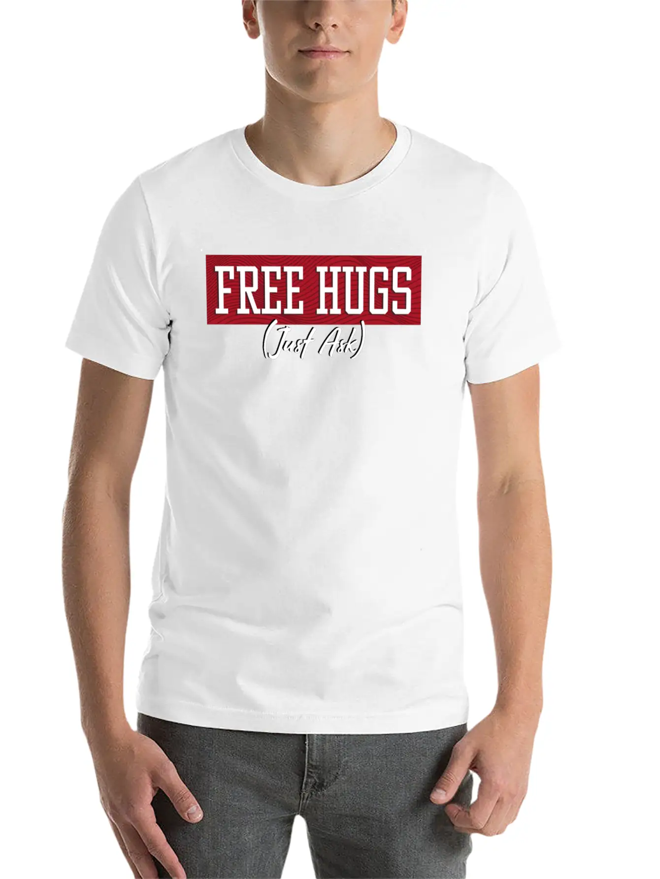 Free Hugs Just Ask Essential Unisex Summer Tee – Soft Cotton Casual Fit
