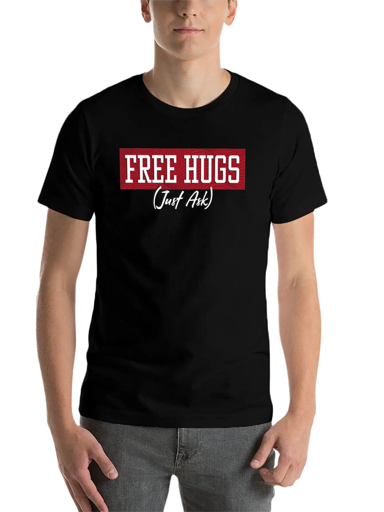 Free Hugs Just Ask Essential Unisex Summer Tee – Soft Cotton Casual Fit