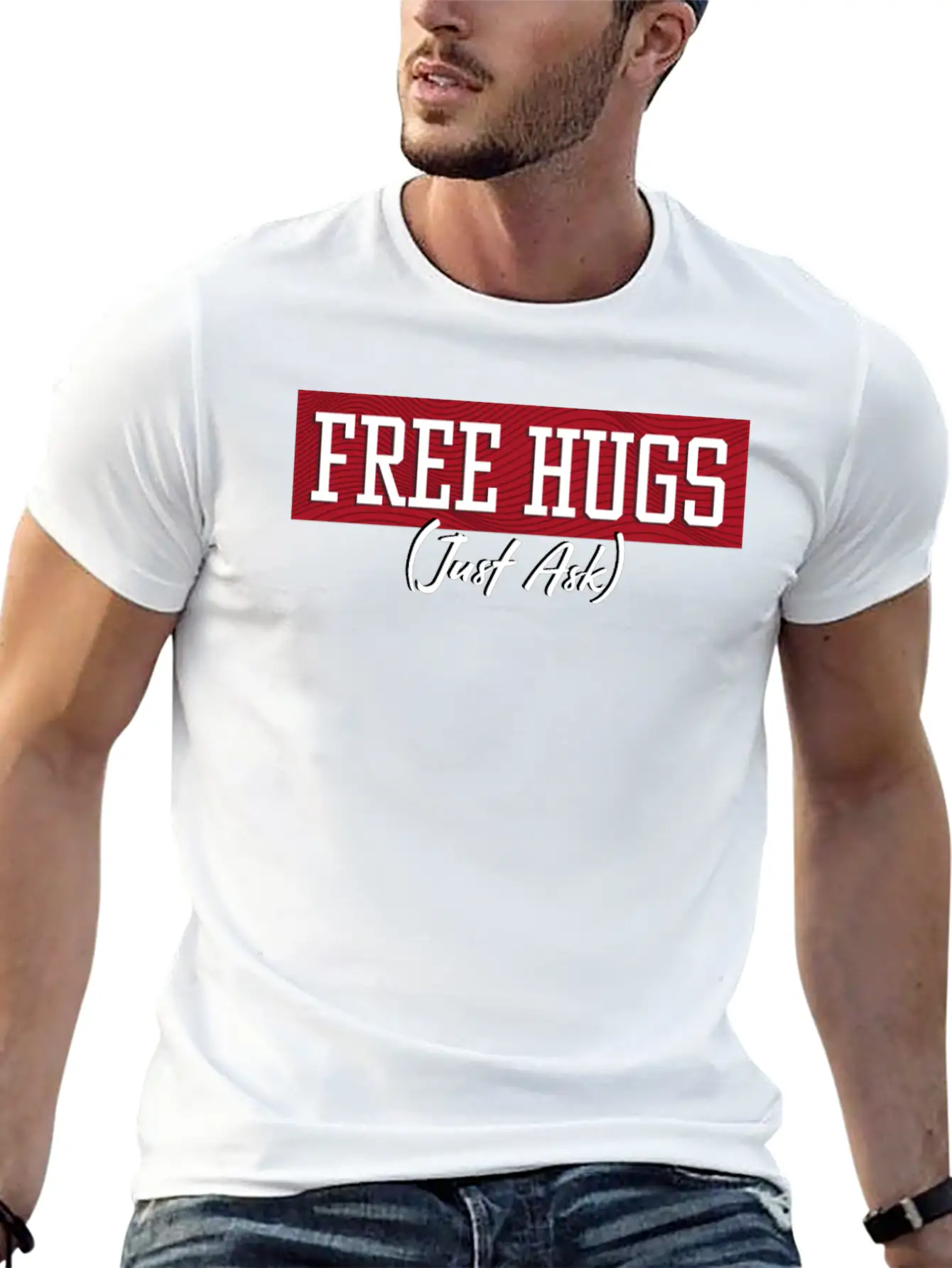 Free Hugs Just Ask Essential Unisex Summer Tee – Soft Cotton Casual Fit