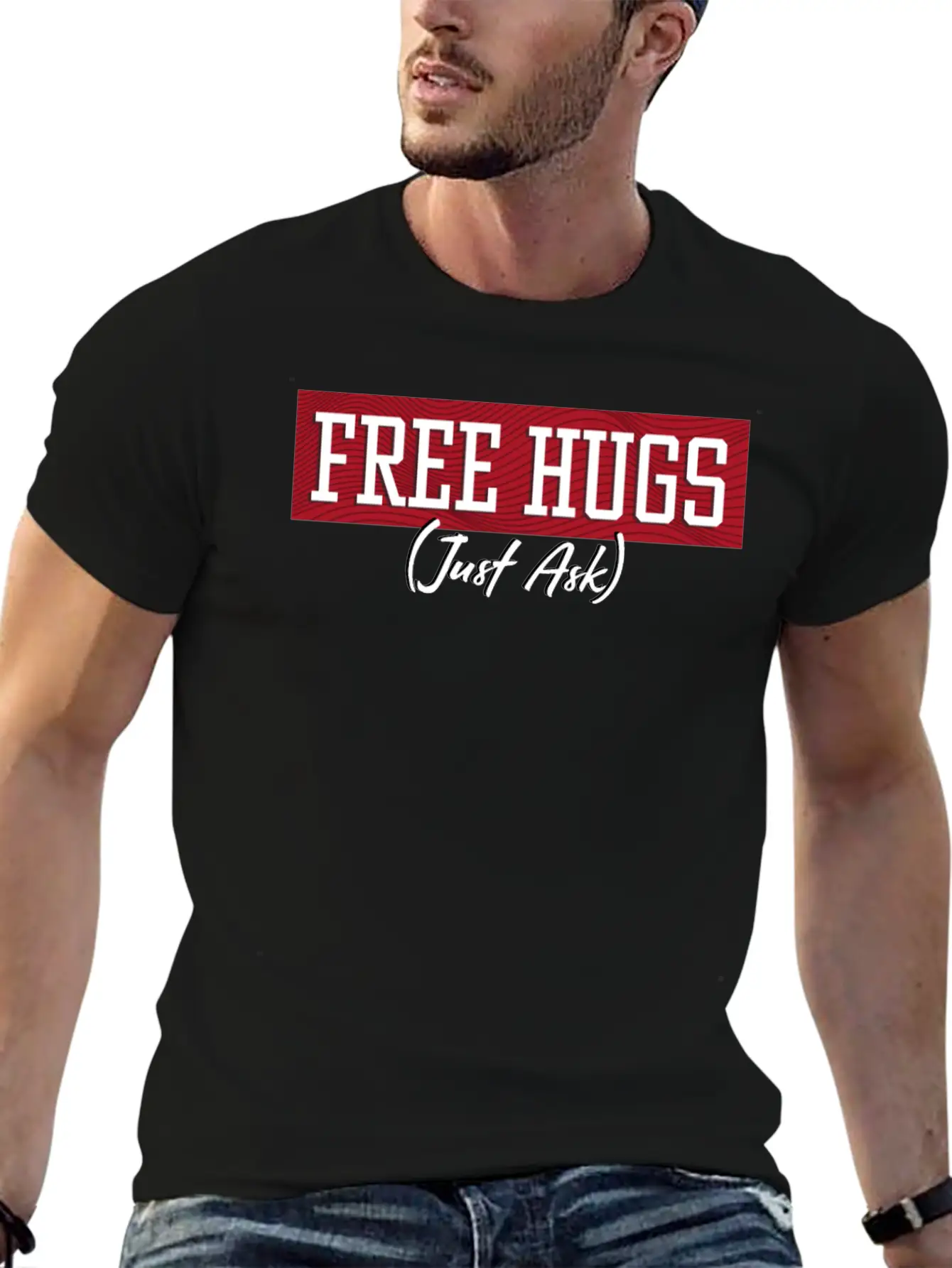 Free Hugs Just Ask Essential Unisex Summer Tee – Soft Cotton Casual Fit