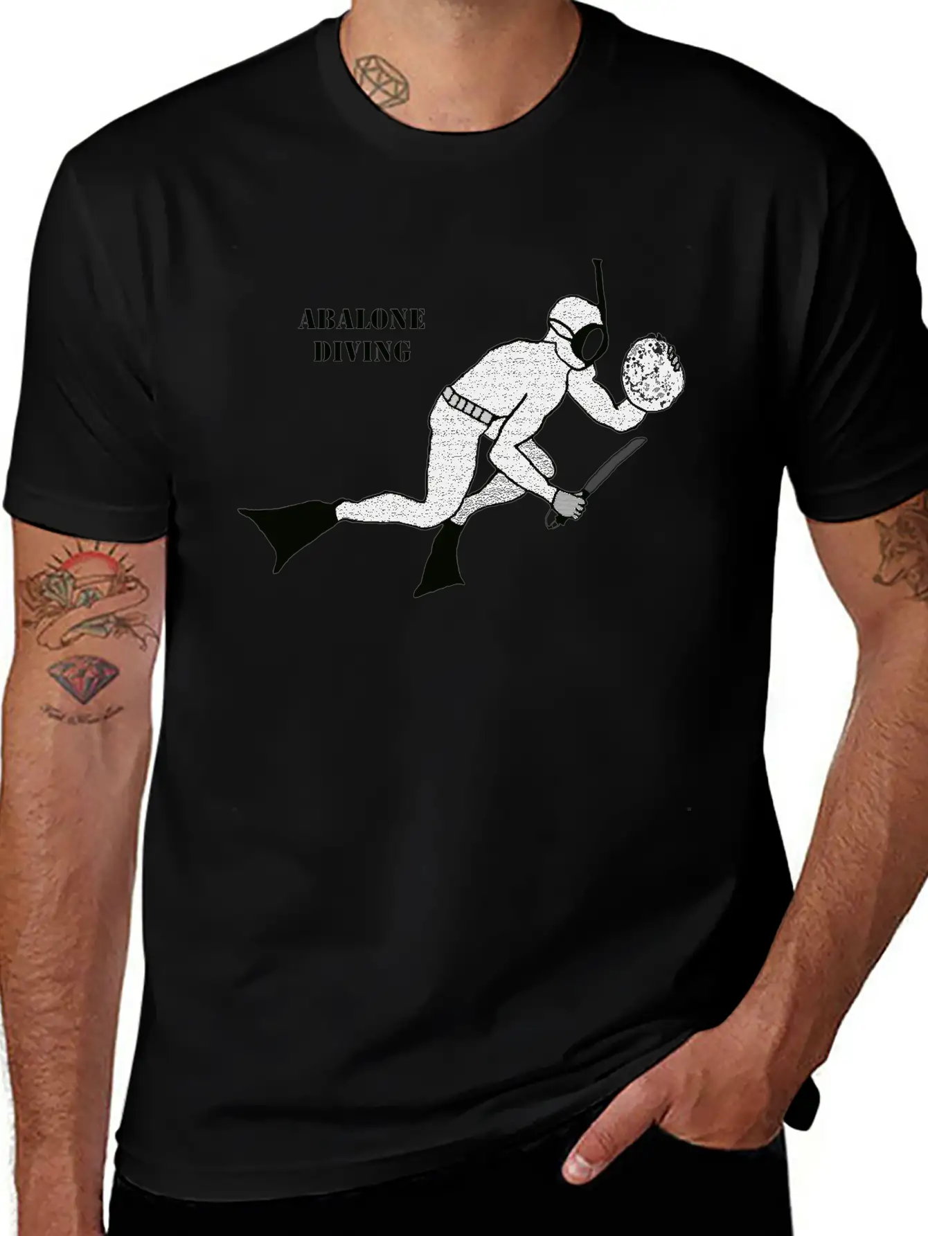 Freediving Breath Hold Trophy Abalone Diver URM Essential Unisex Summer Tee – Soft Cotton Casual Fit