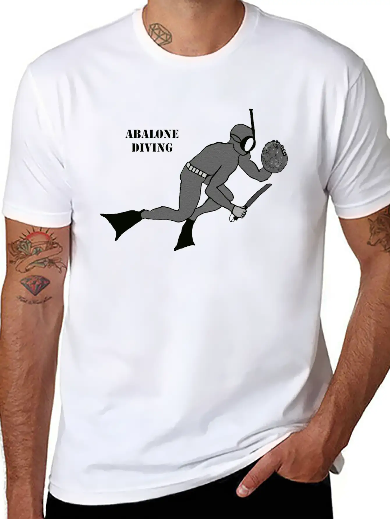Freediving Breath Hold Trophy Abalone Diver URM Essential Unisex Summer Tee – Soft Cotton Casual Fit