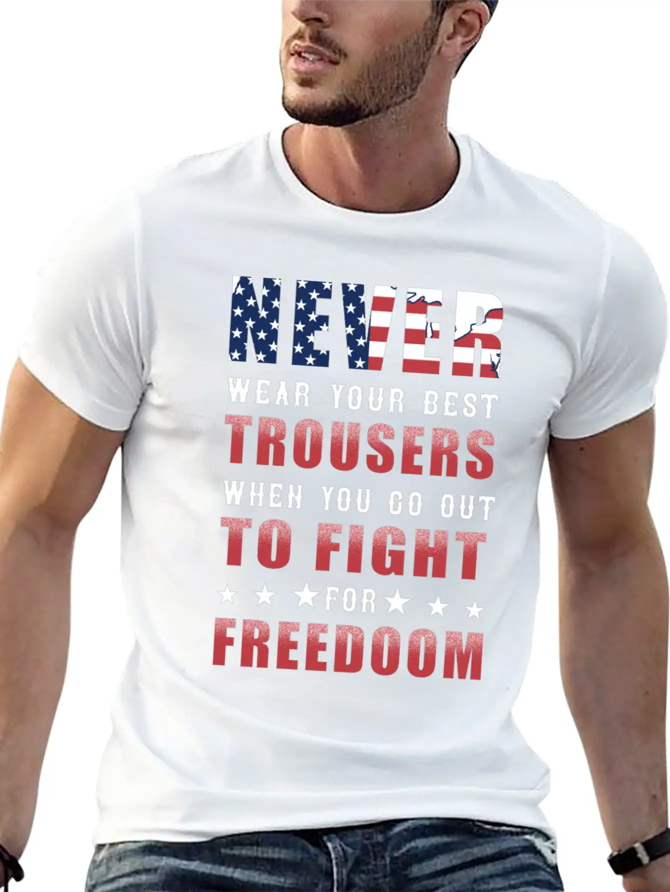Freedom America Independence Pride Unisex Short Sleeve Soft Cotton T-Shirt – Casual Everyday Wear