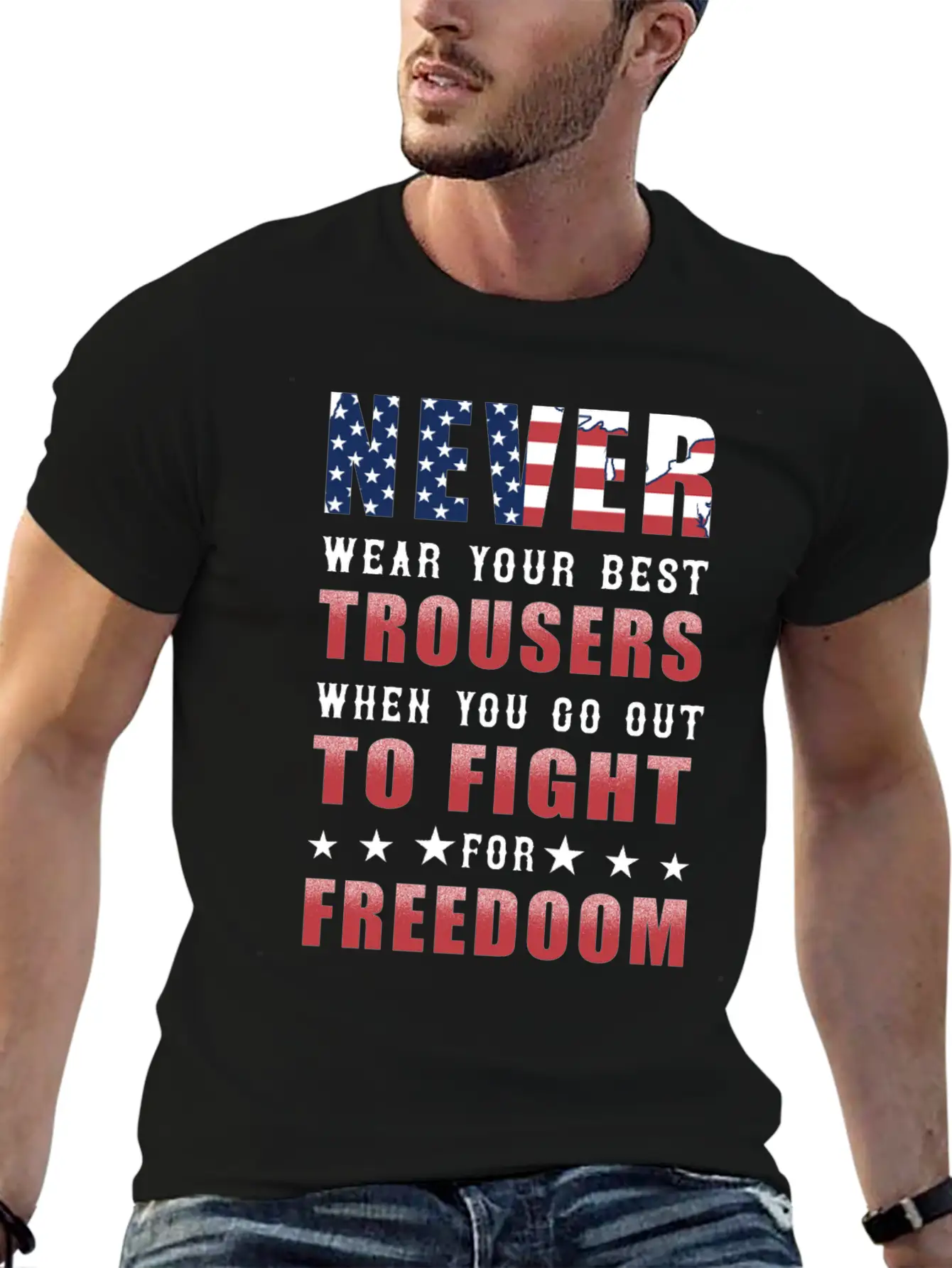 Freedom America Independence Pride Unisex Short Sleeve Soft Cotton T-Shirt – Casual Everyday Wear