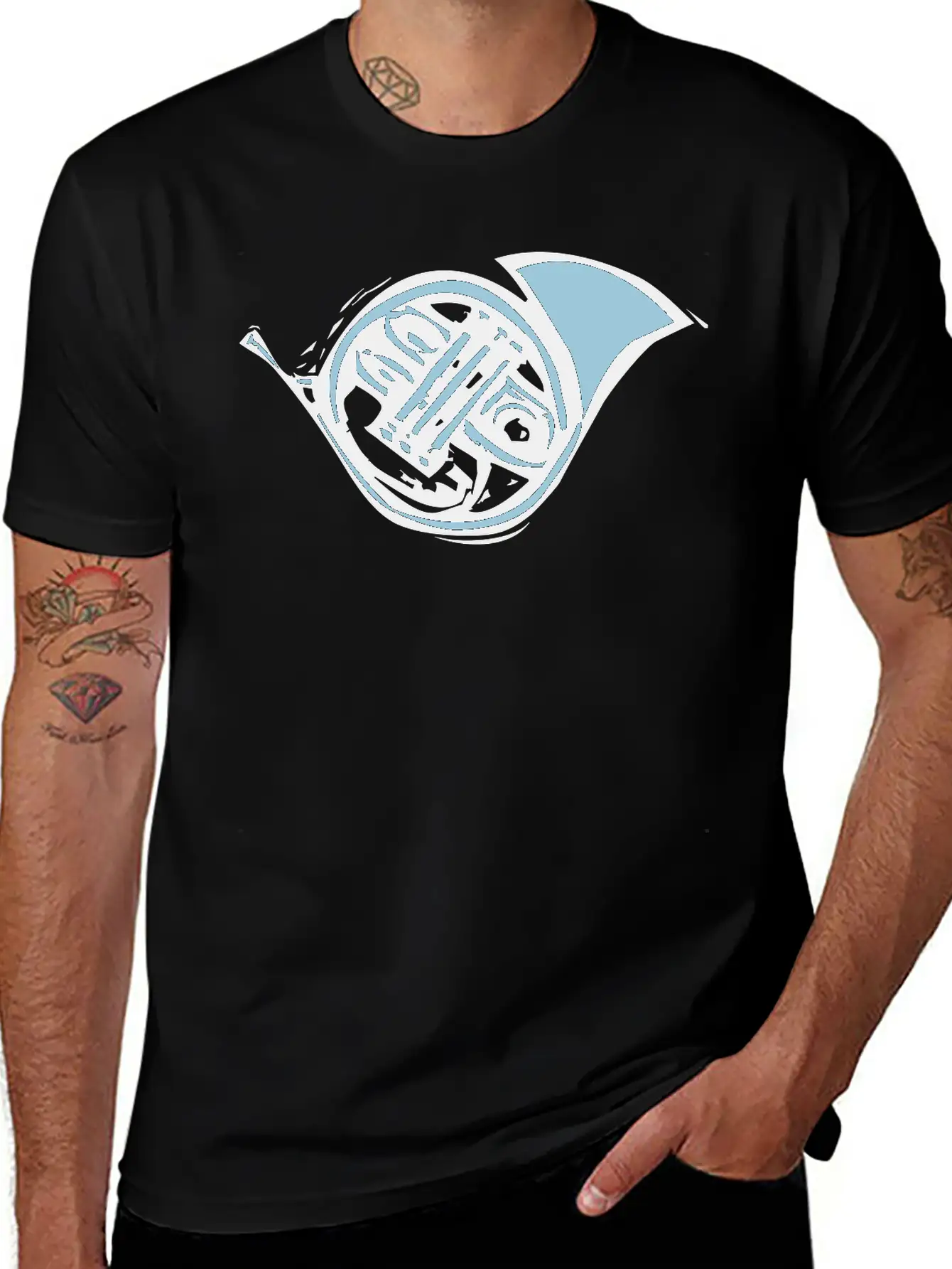 French Horn Stylish Everyday T-Shirt – Unisex Basic Cotton Tee